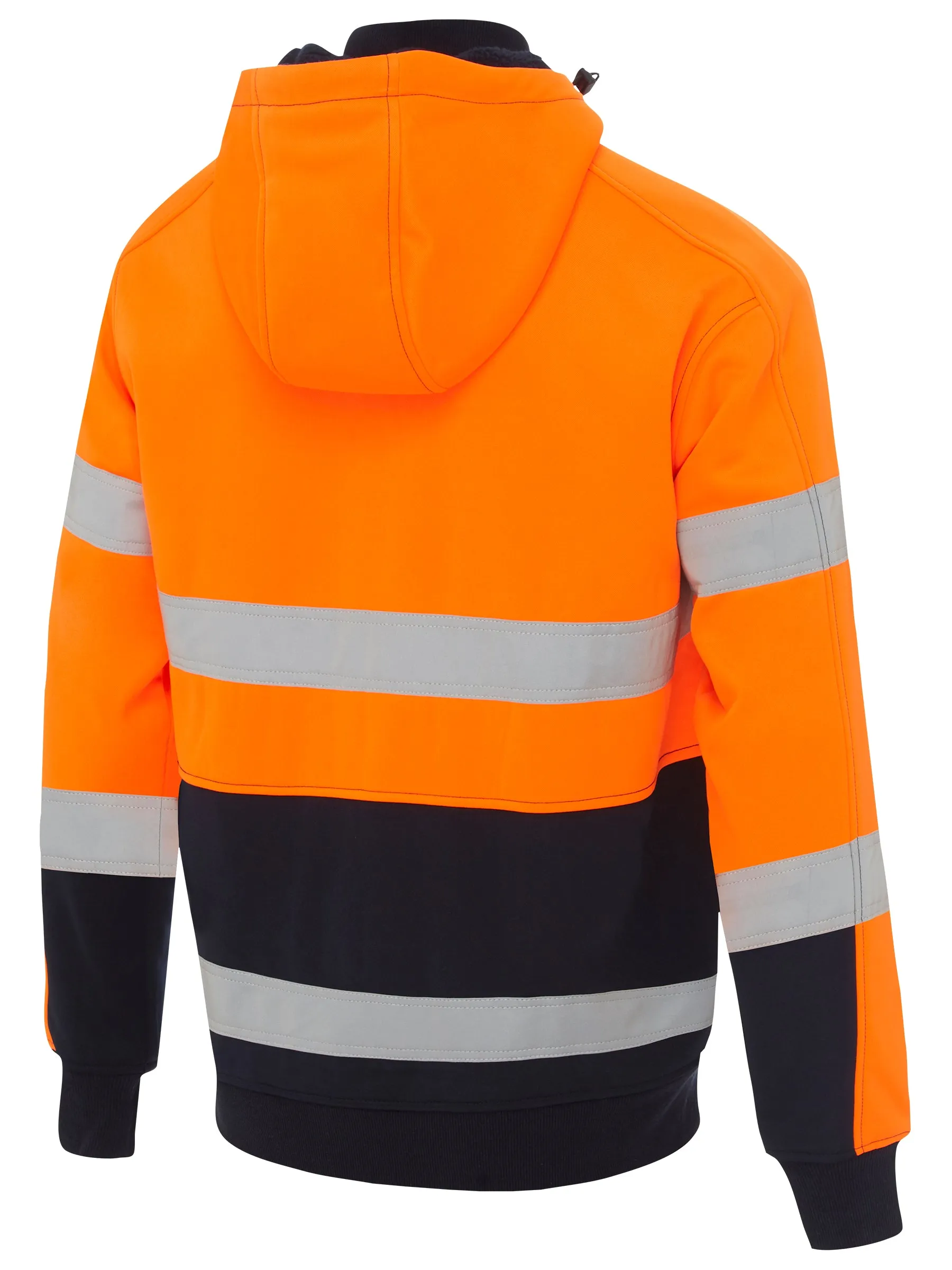 BK6988T Bisley Taped Hi Vis Fleece Hoodie With Sherpa Lining