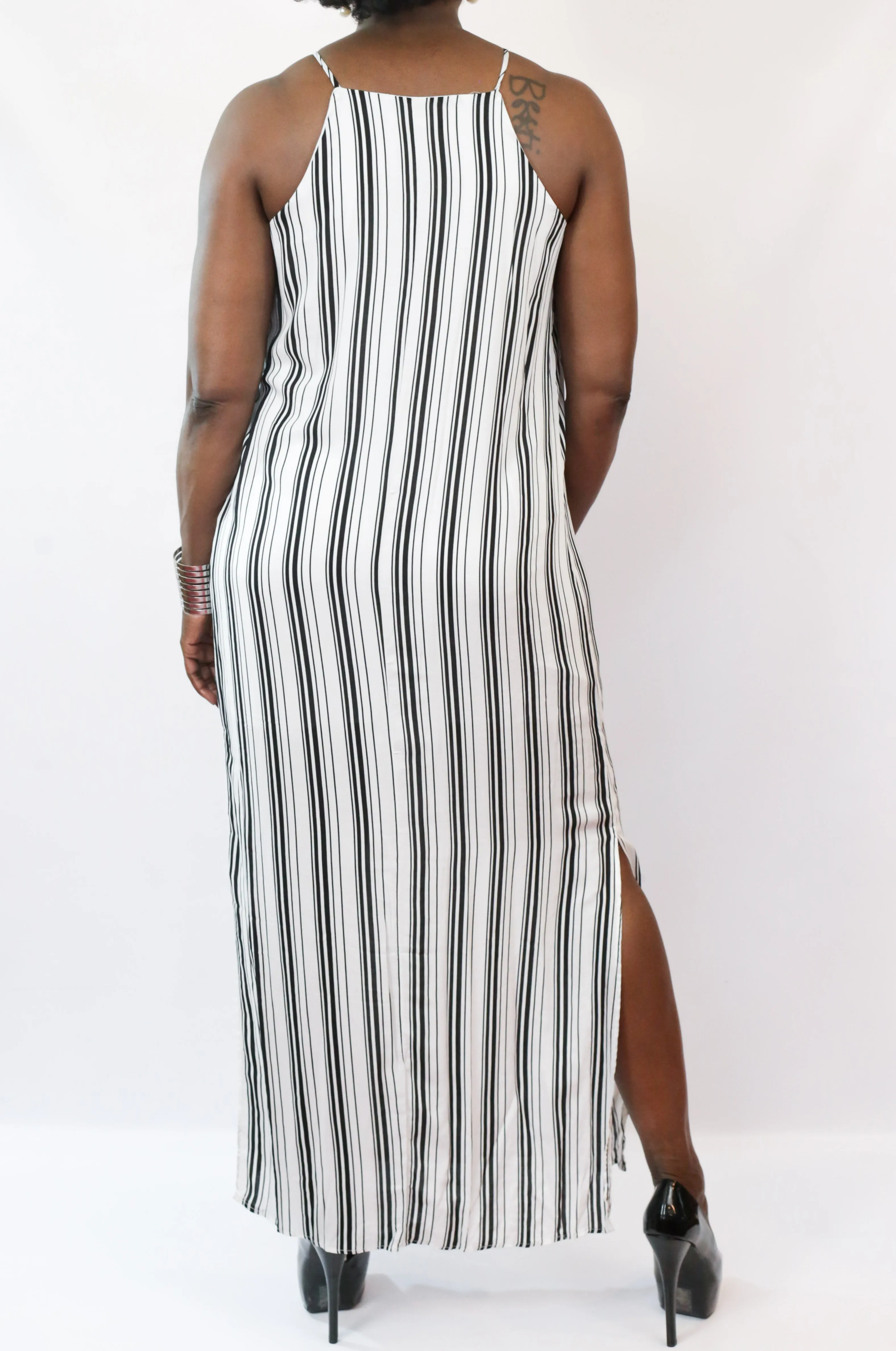 Black and White Stripe Maxi Dress