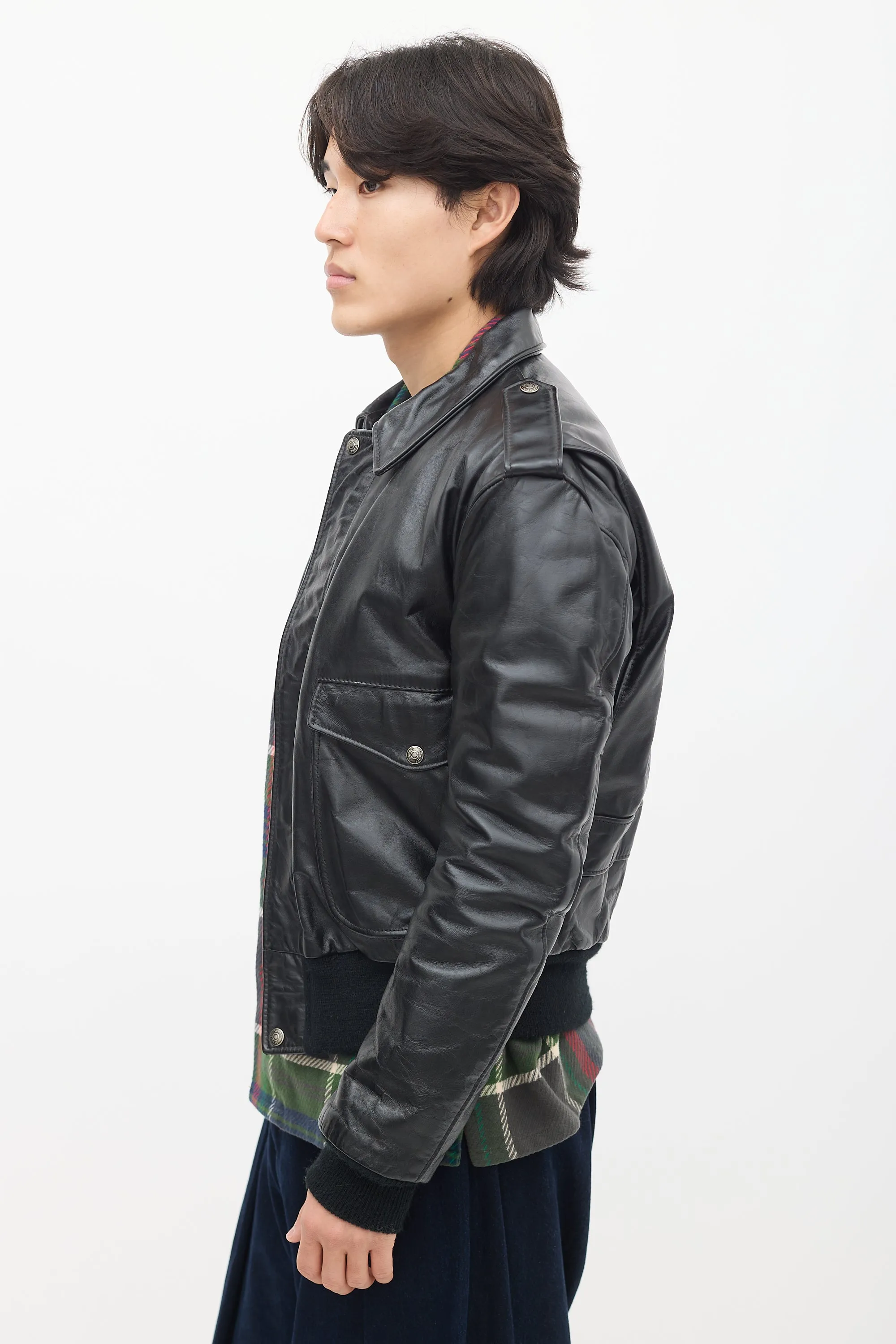 Black Leather Flight Jacket