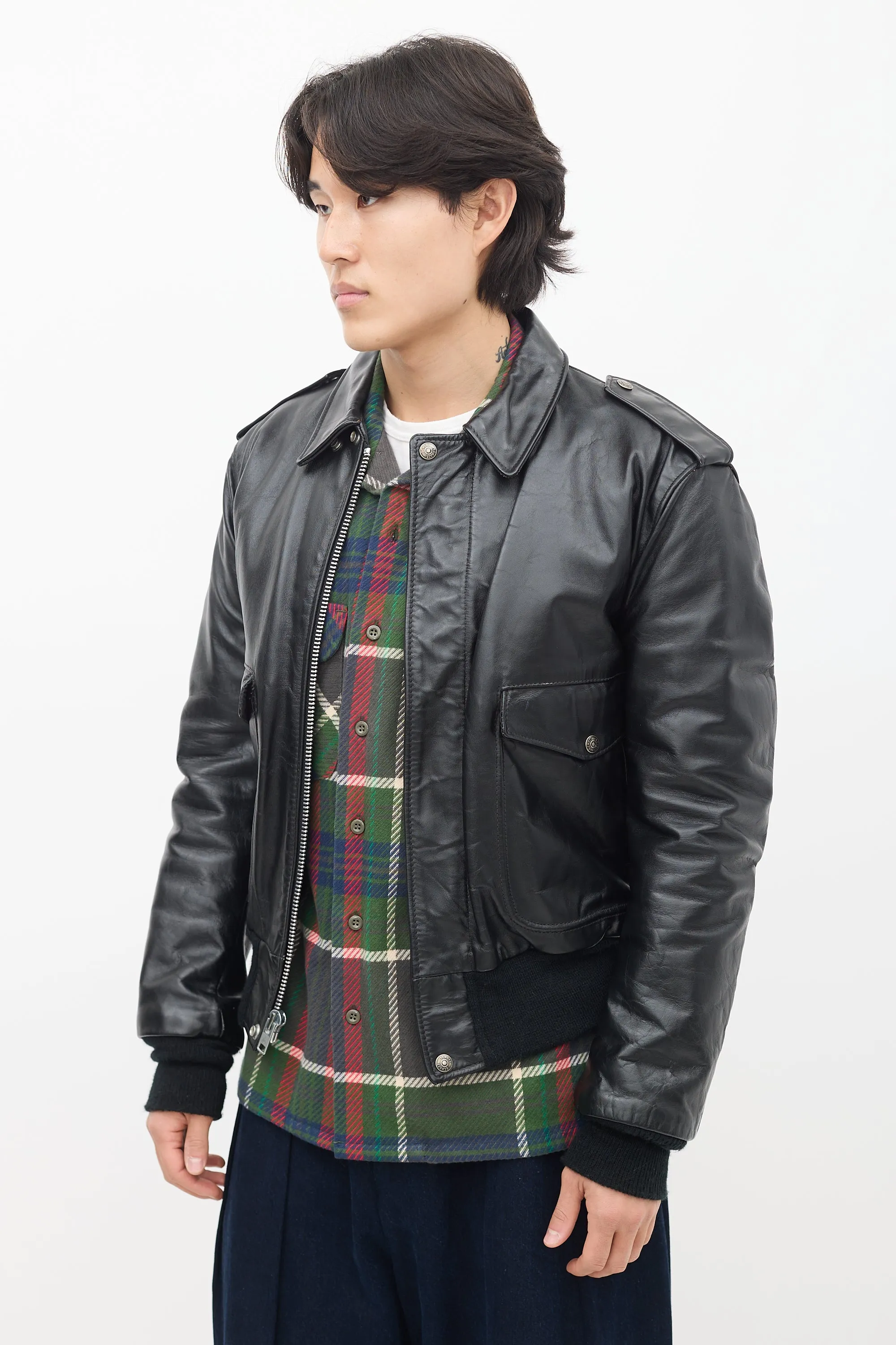 Black Leather Flight Jacket