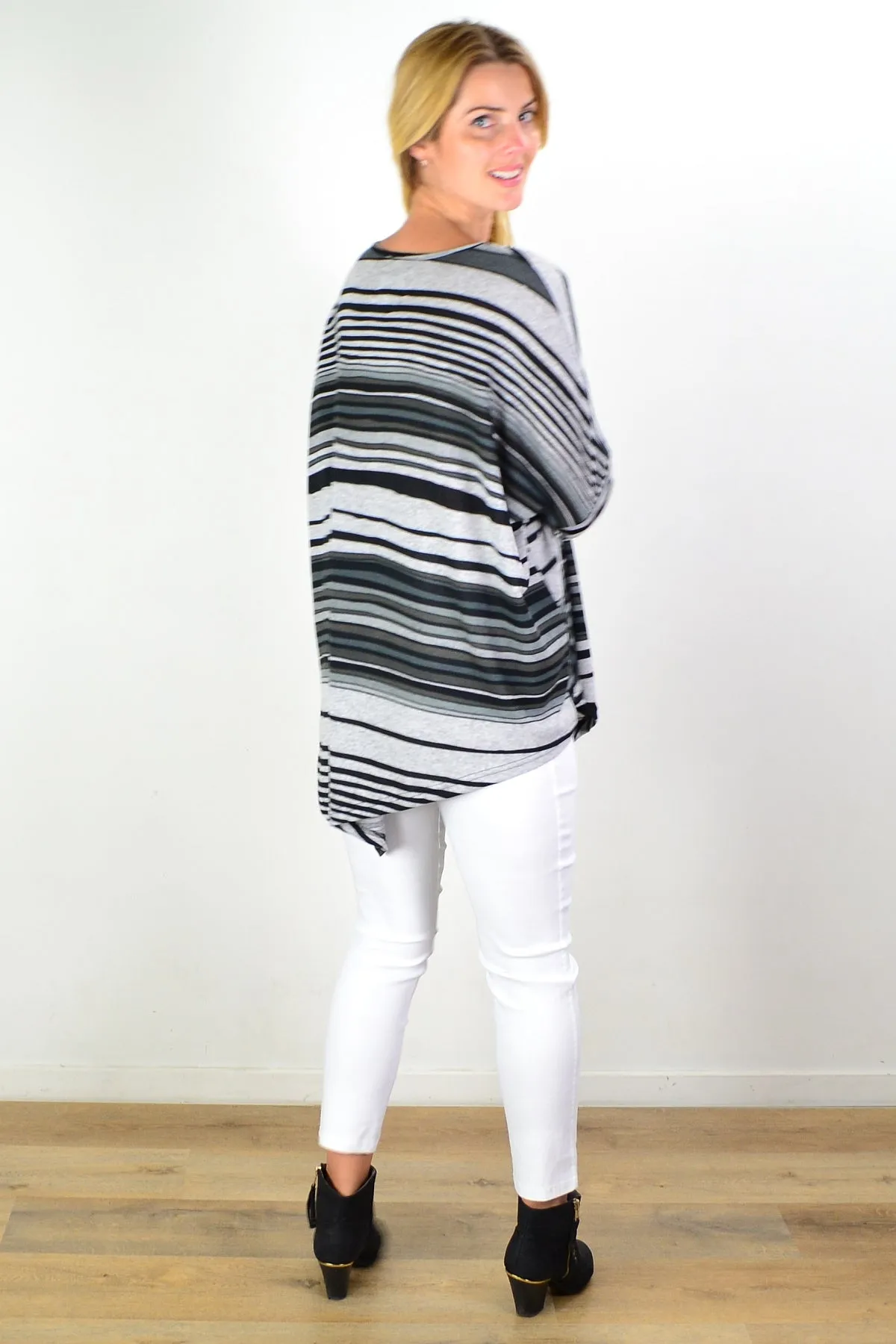 Black N Grey Walk My Way Fleece Tunic Top