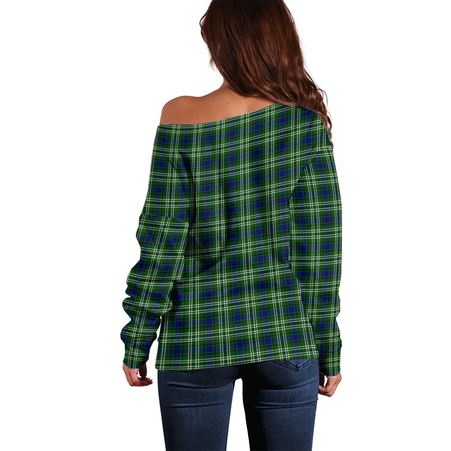 Blackadder Tartan Off Shoulder Women Sweater