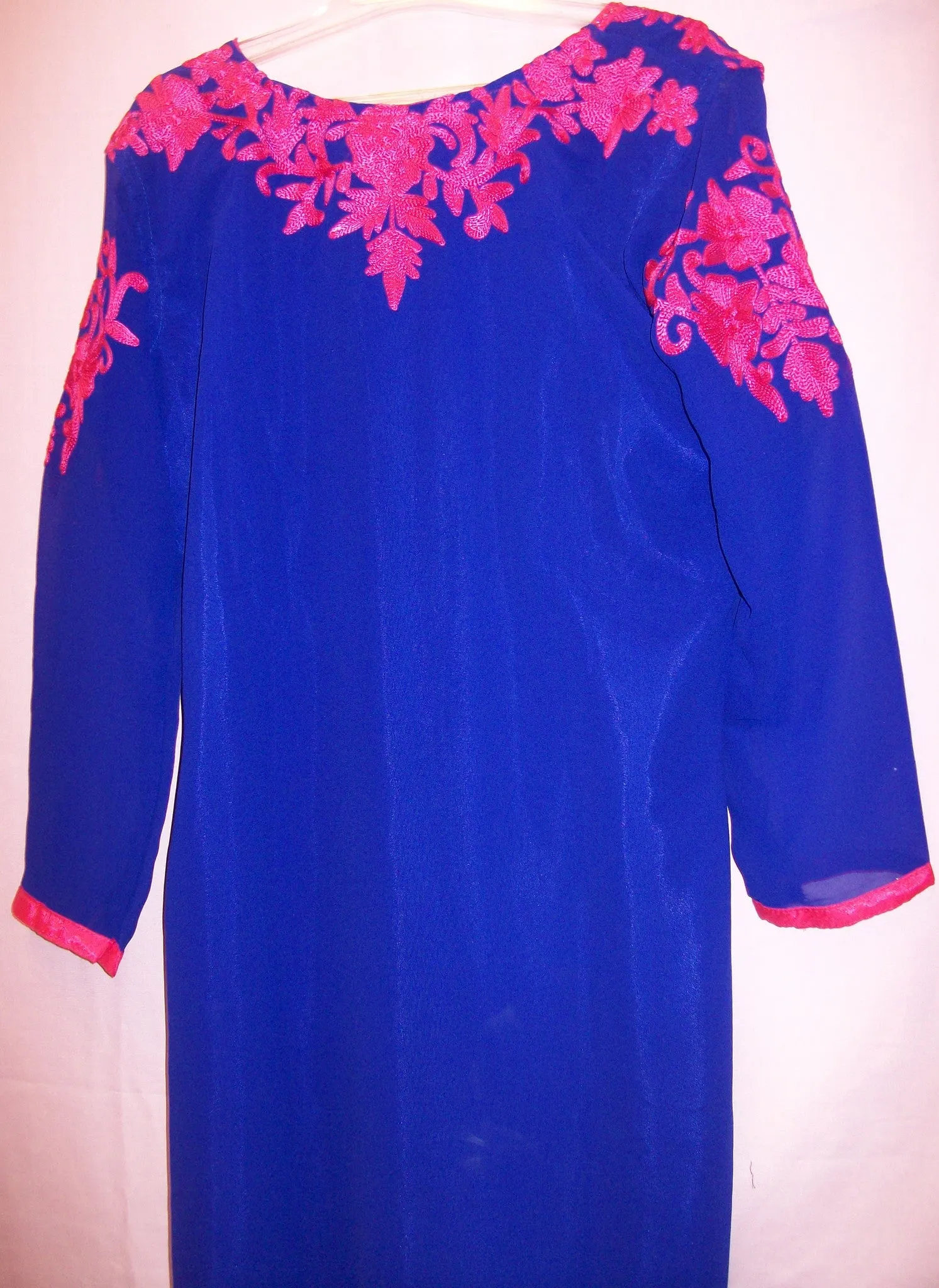 Blouse 4570 Blue Georgette Kurti Tunic Shirt Indian Shieno