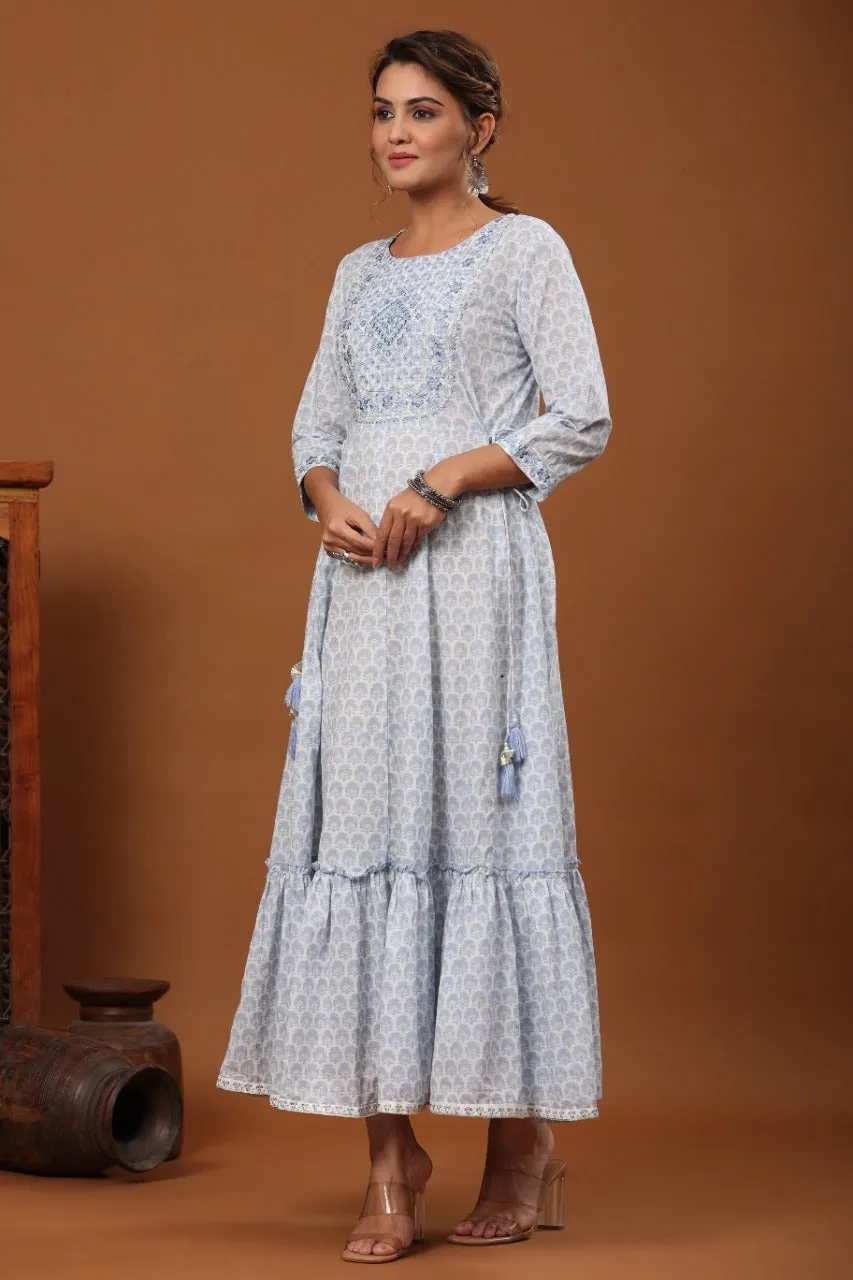 Blue Maxi Cotton Dress