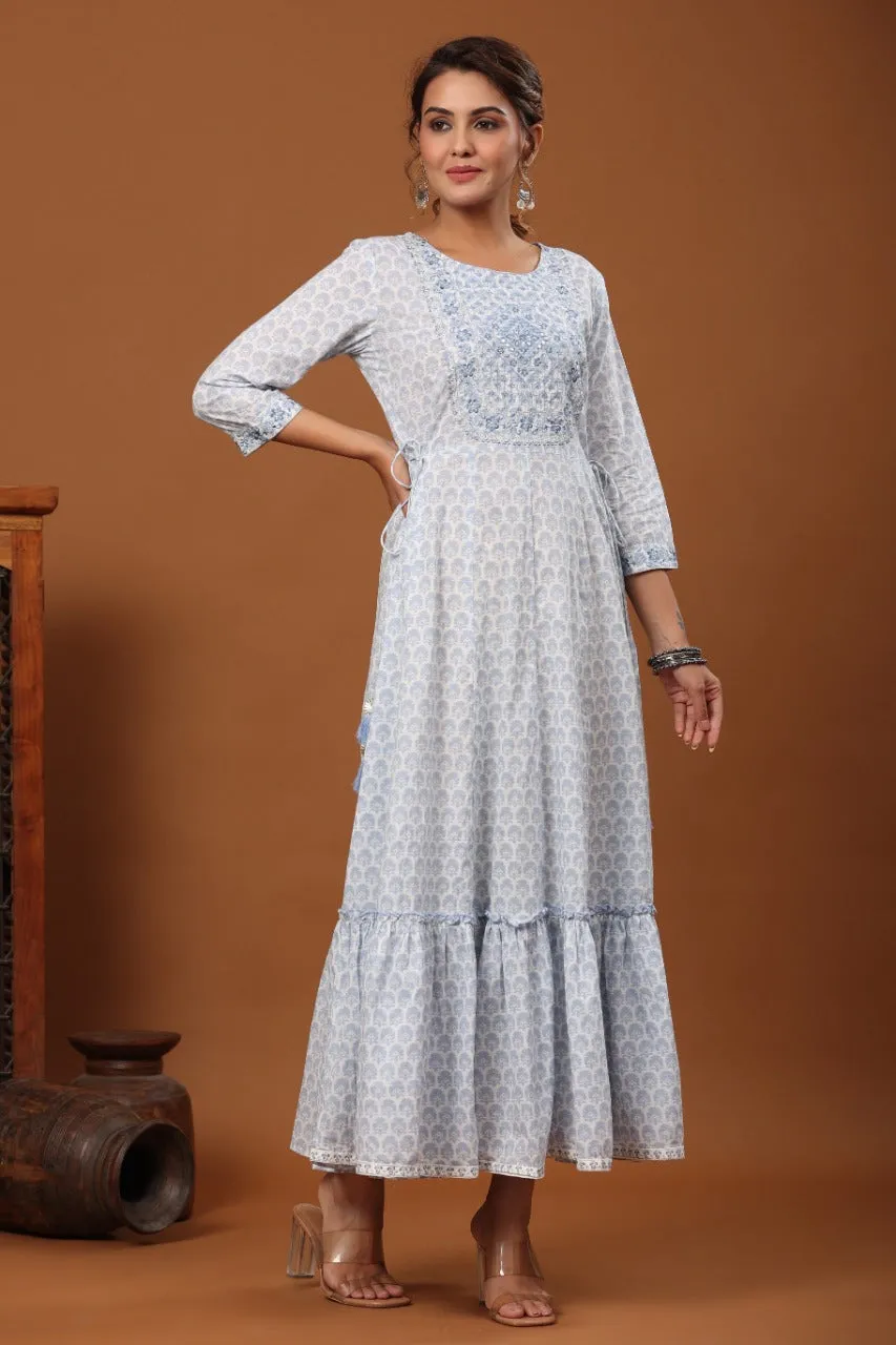 Blue Maxi Cotton Dress