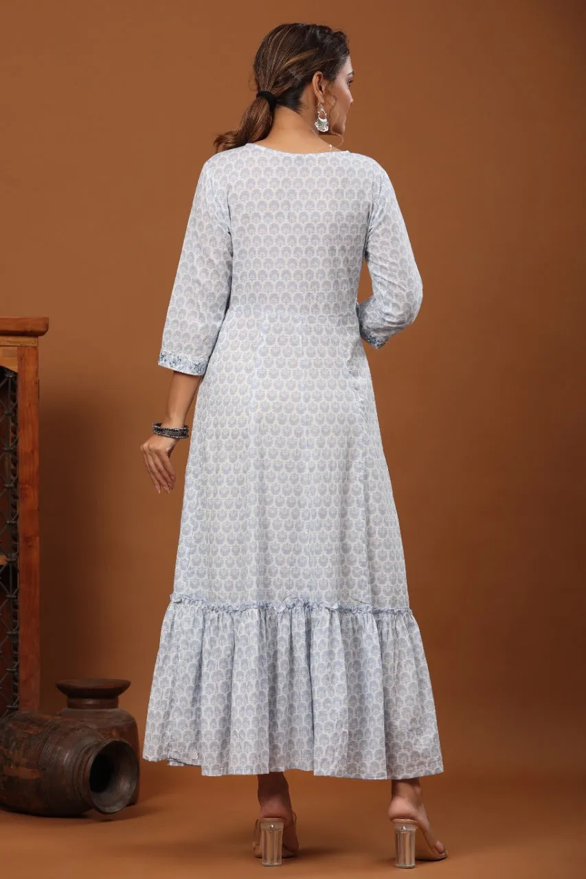 Blue Maxi Cotton Dress