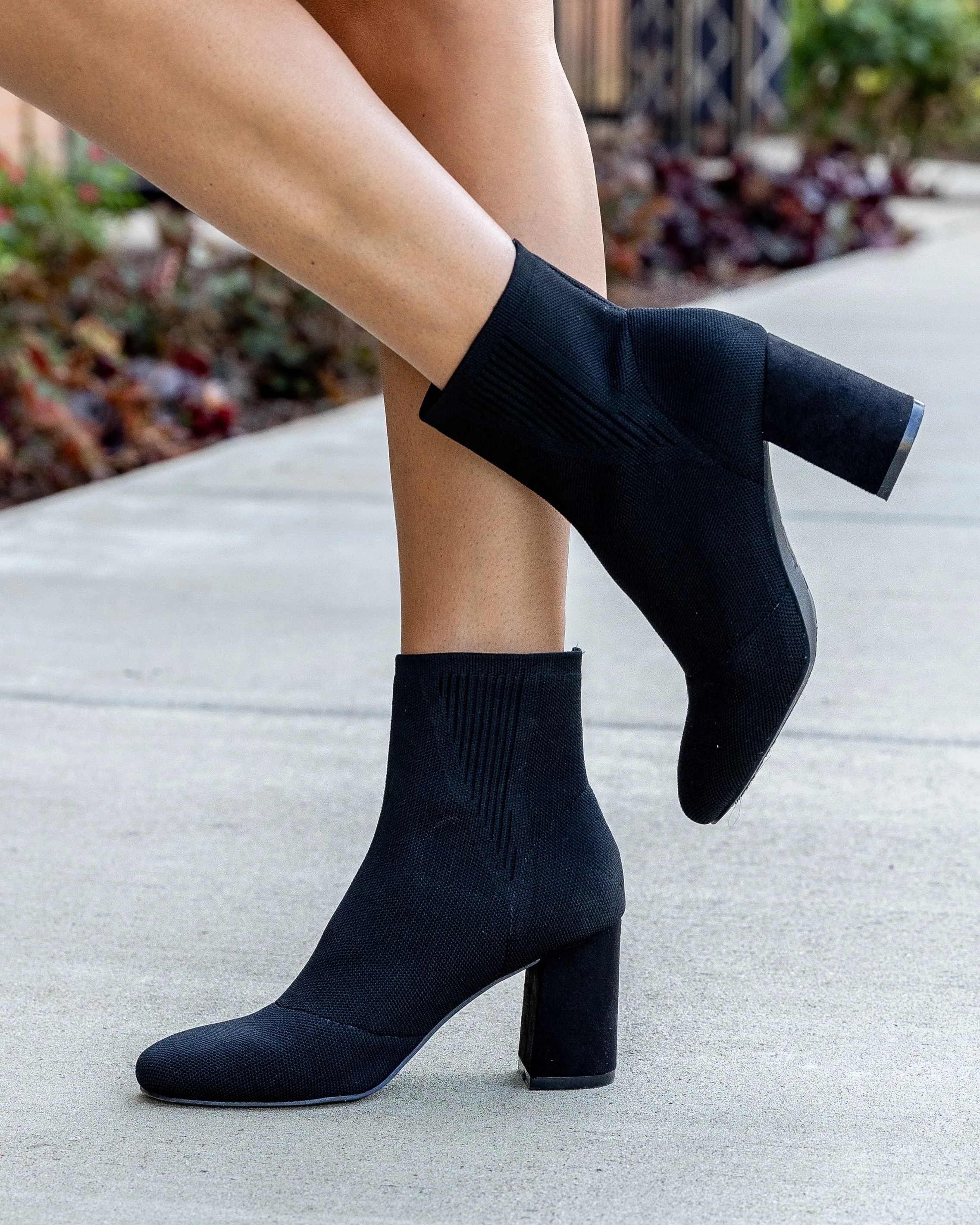 Braxton Knit Booties - Black