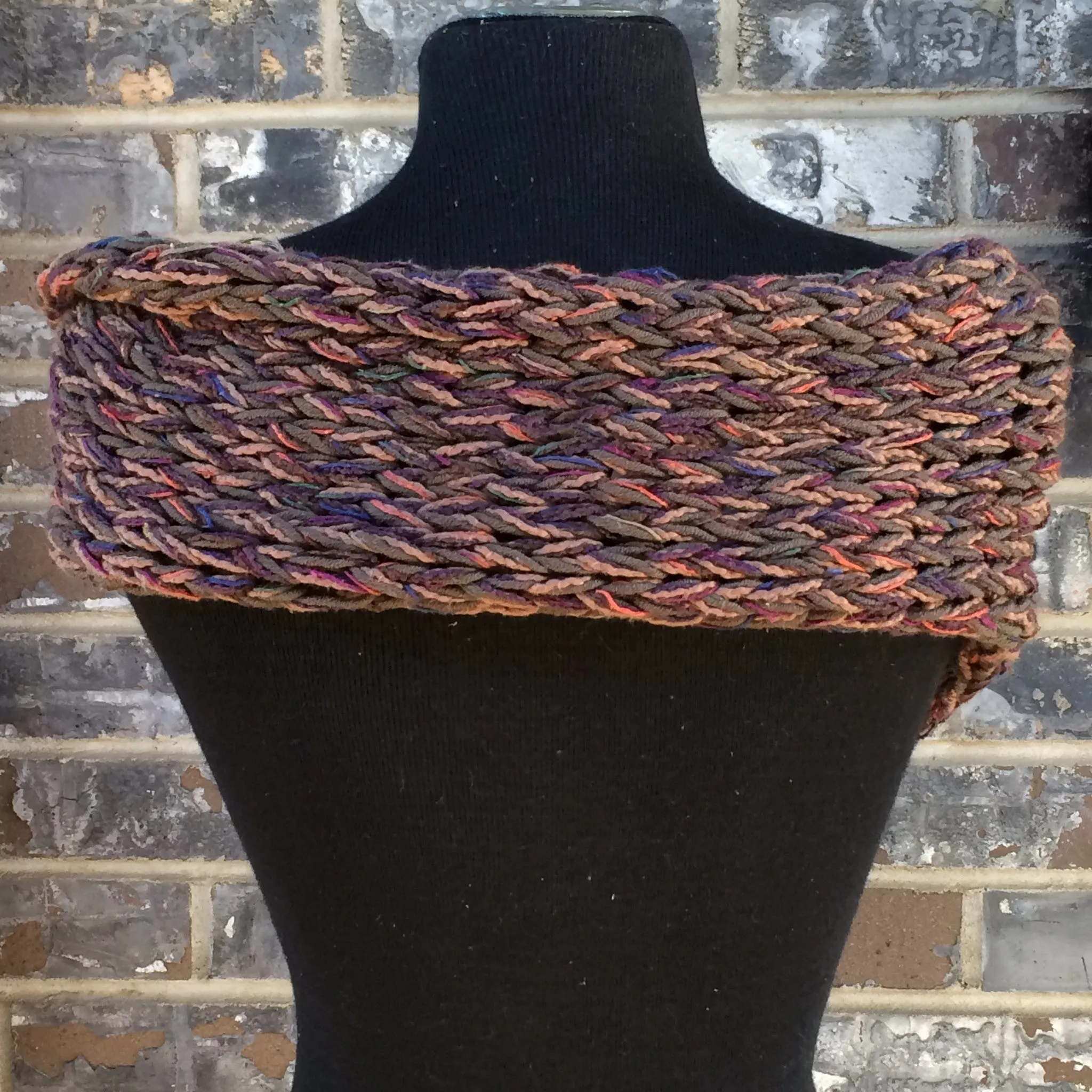 Brown Tweed One-of-a-kind  Shawl w/Button