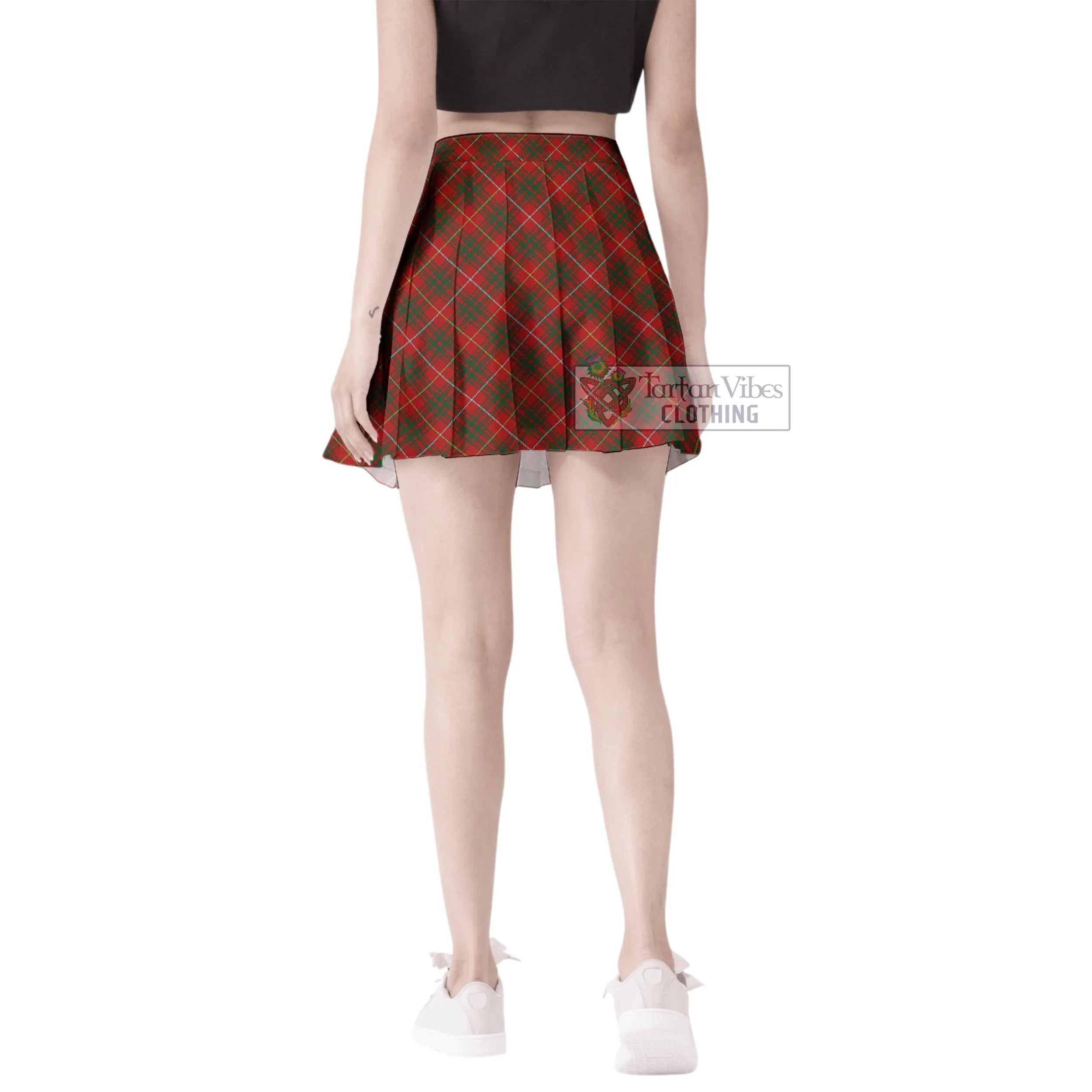 Bruce Tartan Women's Plated Mini Skirt