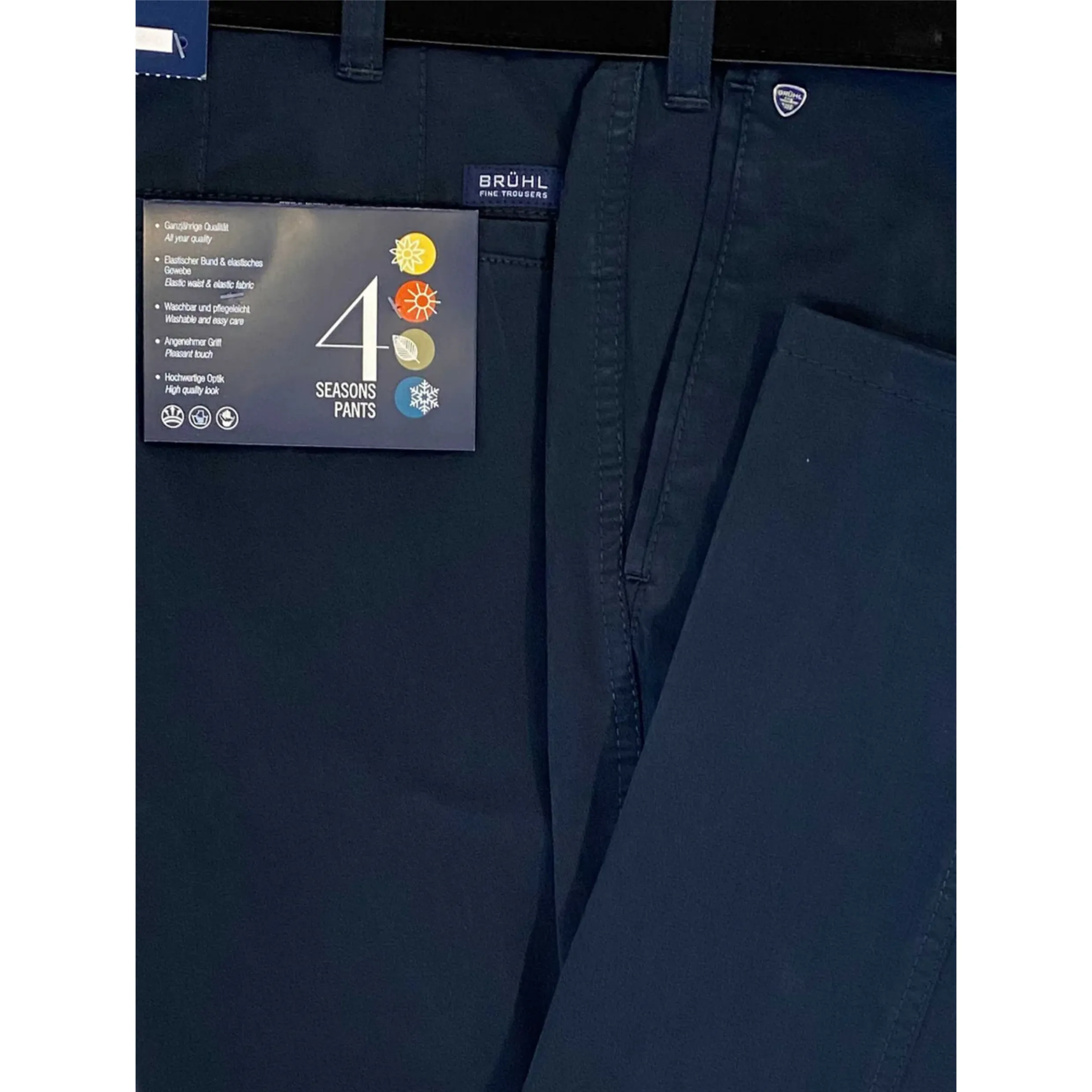 Bruhl Cotton Stretch Chinos 4 Seasons Monatan 184090 Navy