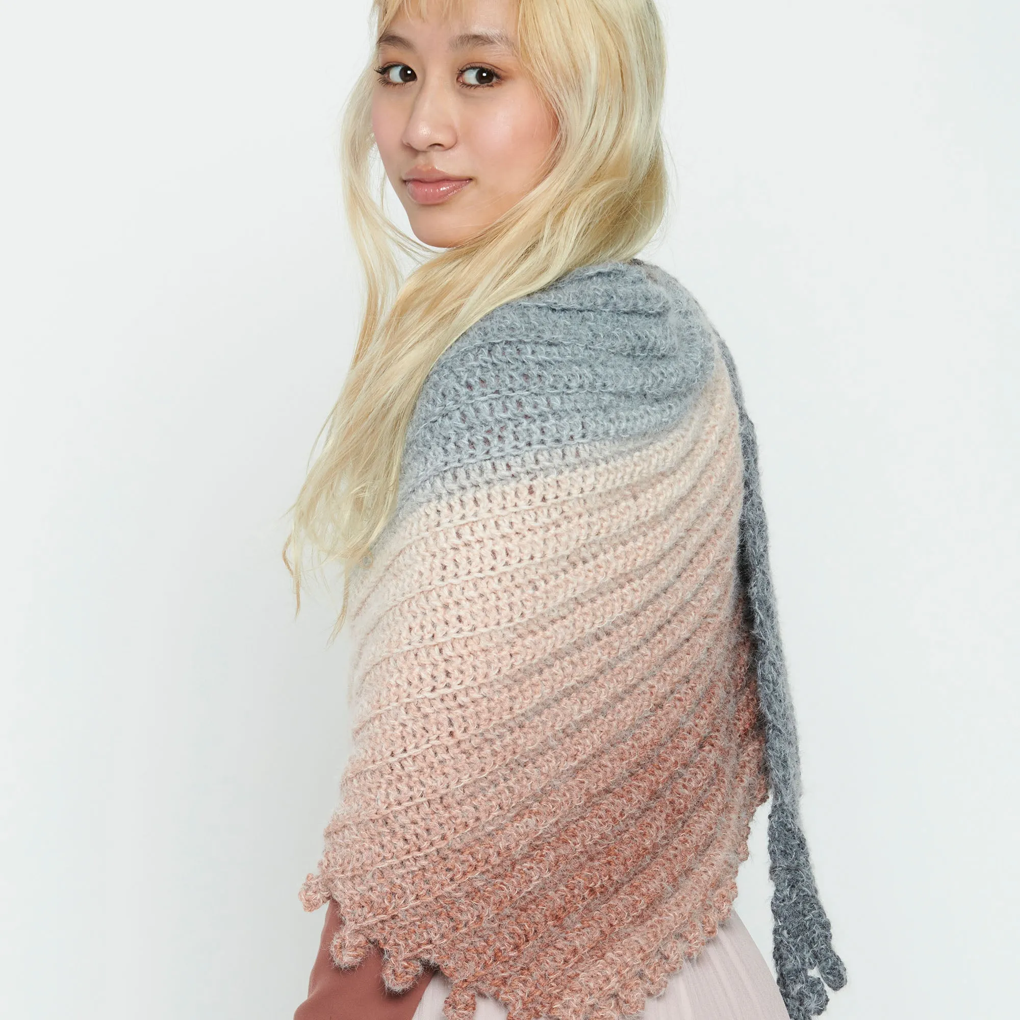 Caron Bias Bobbles Crochet Shawl