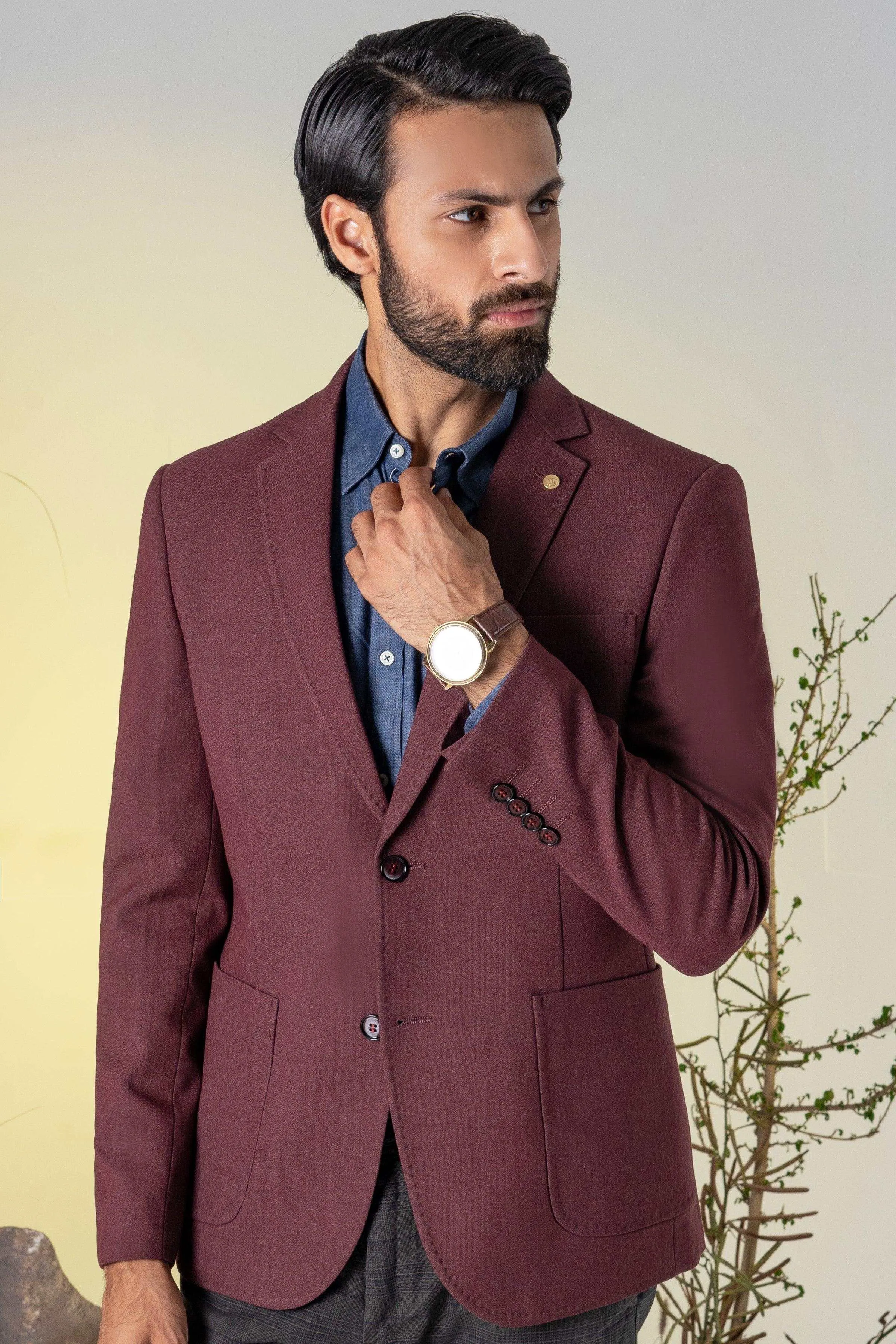 CASUAL COAT DULL MAROON