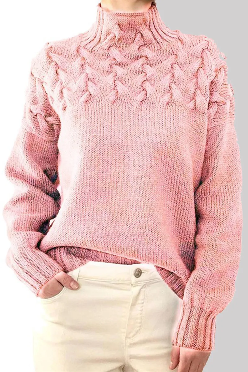 Casual Solid Weave Turtleneck Sweaters(11 Colors)