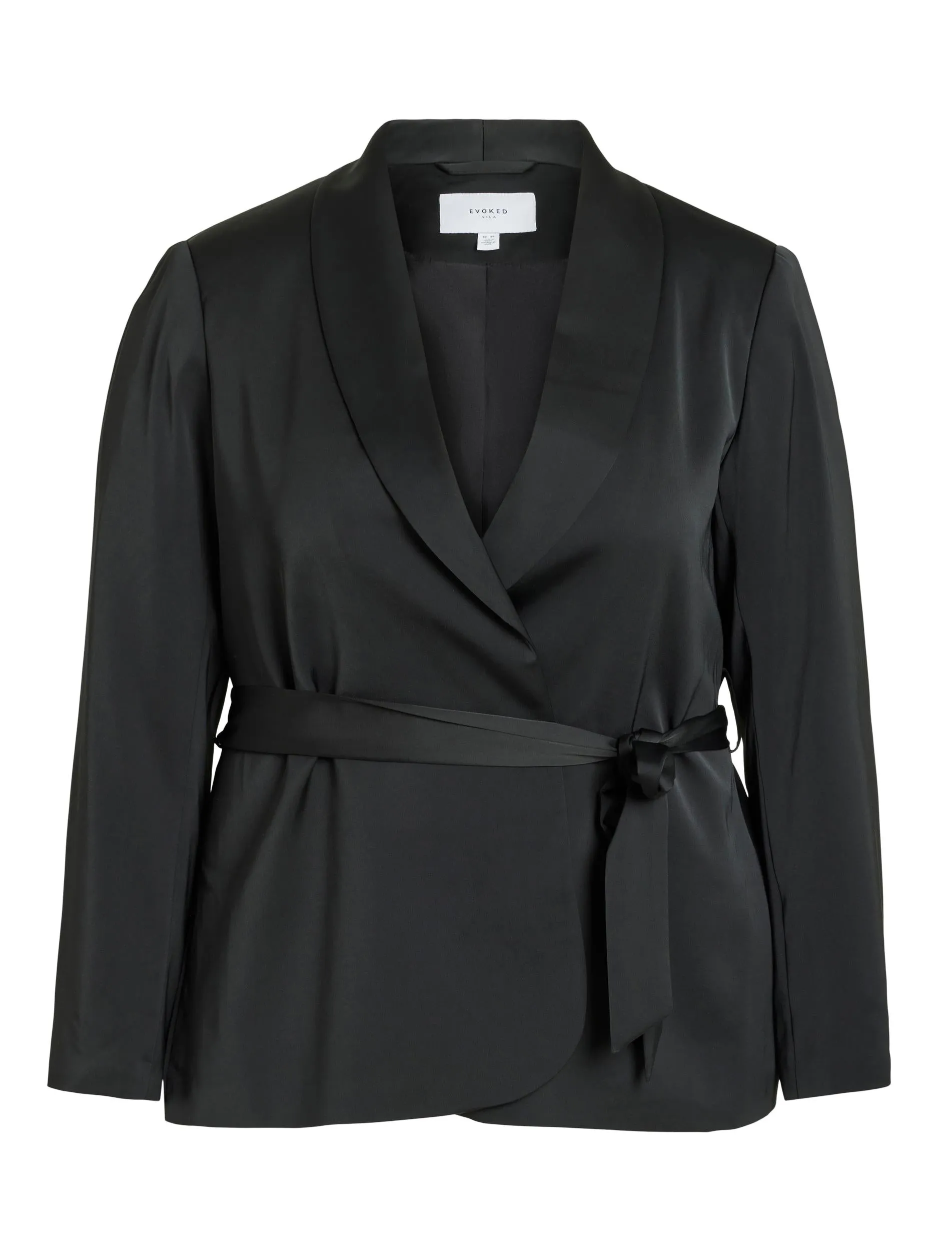 CATHY L/S BELTED BLAZER (BLACK)