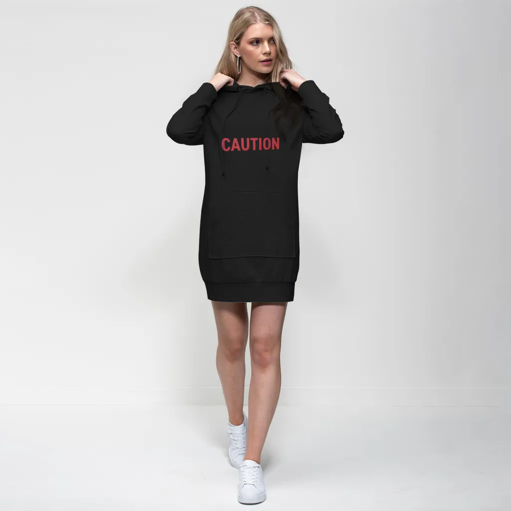 Caution Premium Adult Hoodie Dress