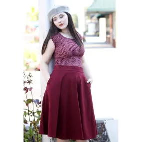 Charlotte Circle Skirt - Burgundy