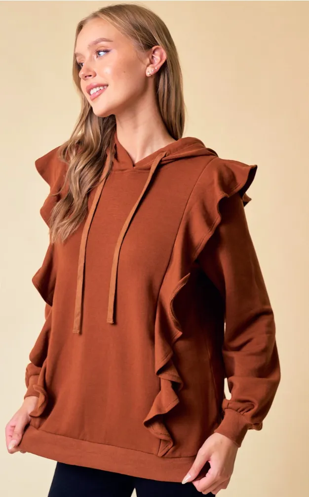 Chestnut Ruffle Pullover