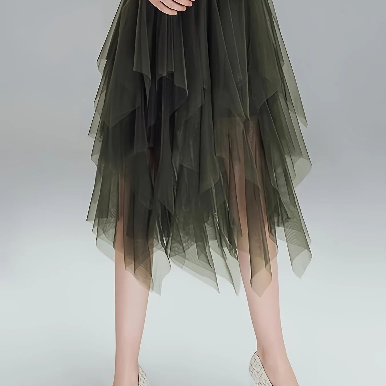 Chic Asymmetric Hem Aline Skirt for Spring  Summer