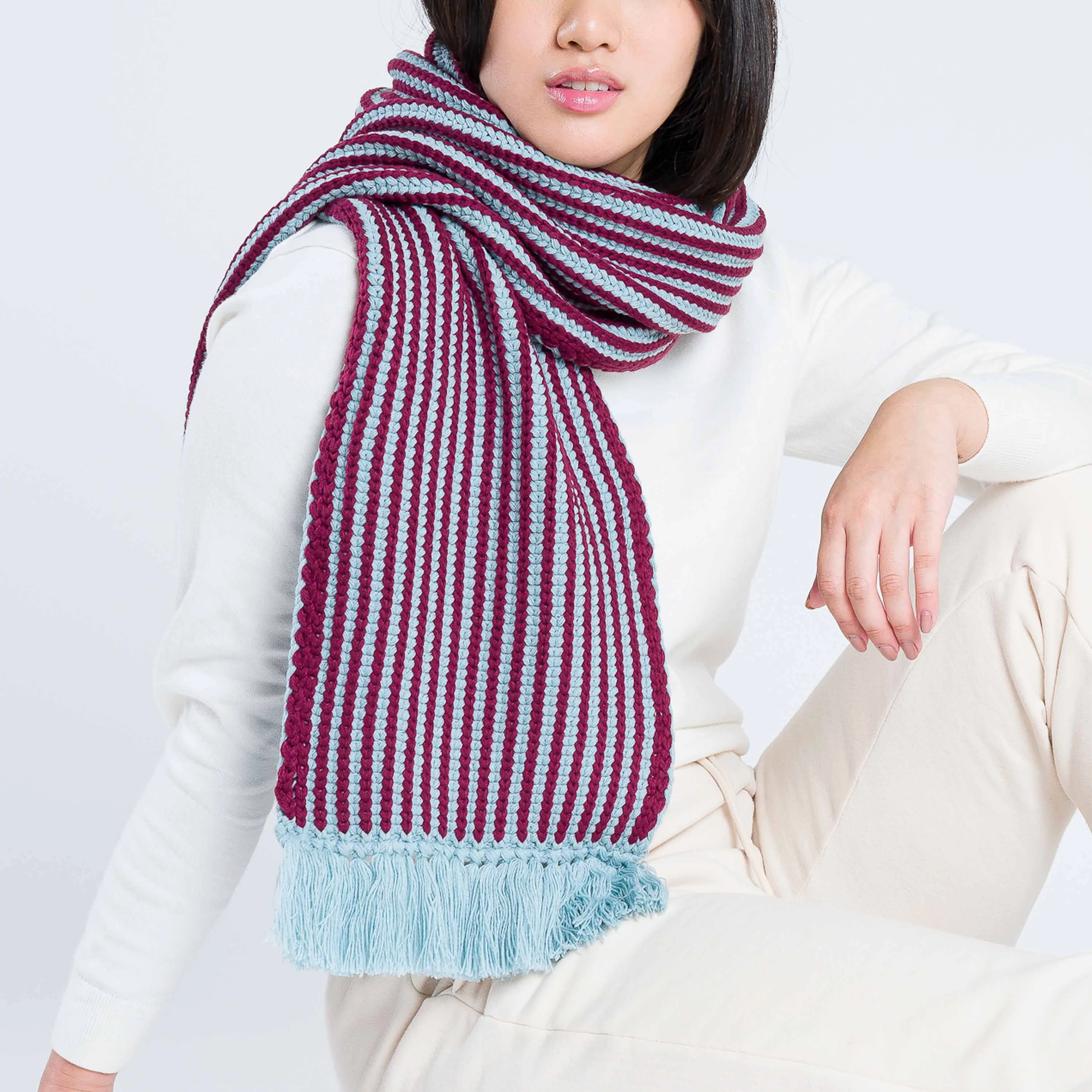 Chunky Rib Knit Big Scarf