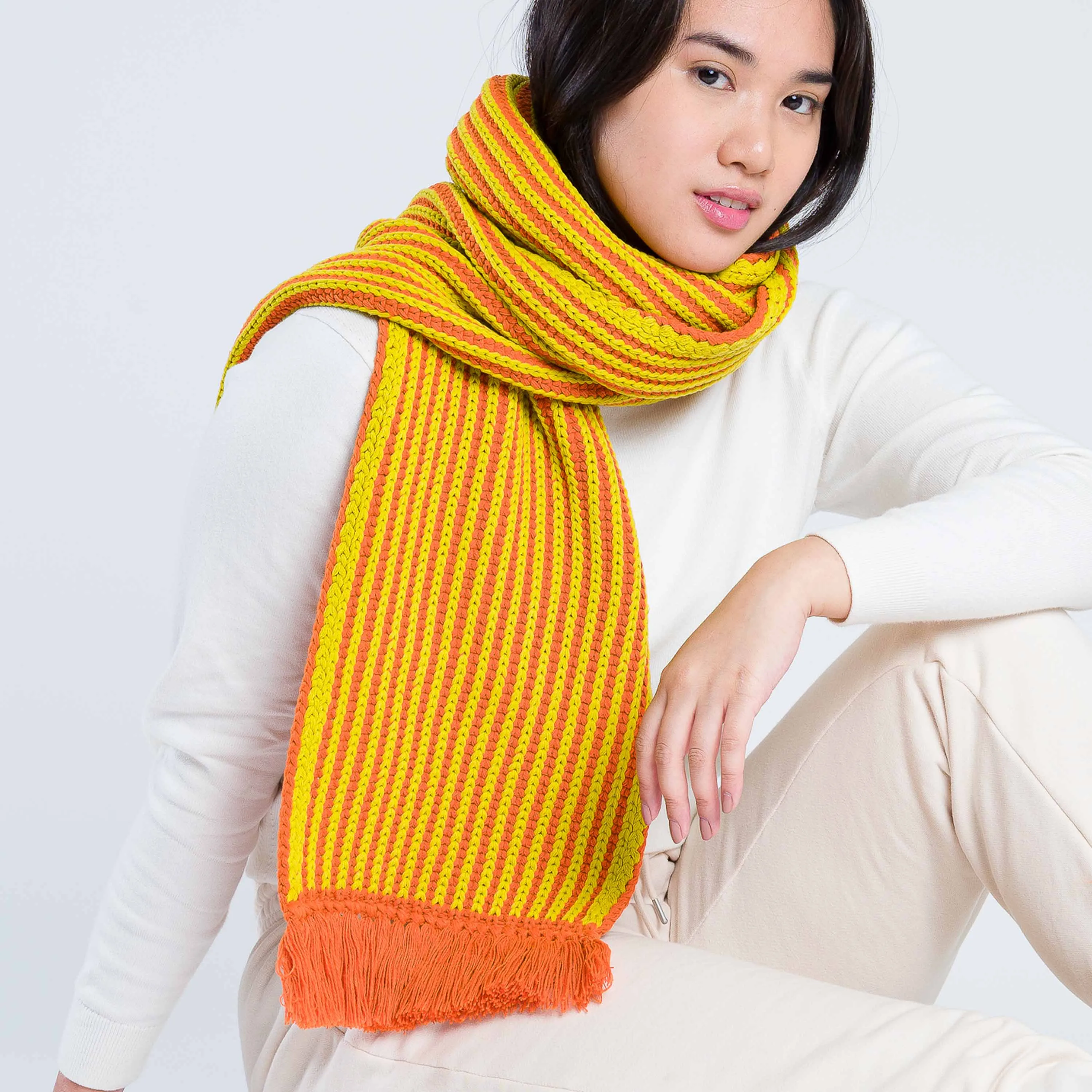 Chunky Rib Knit Big Scarf