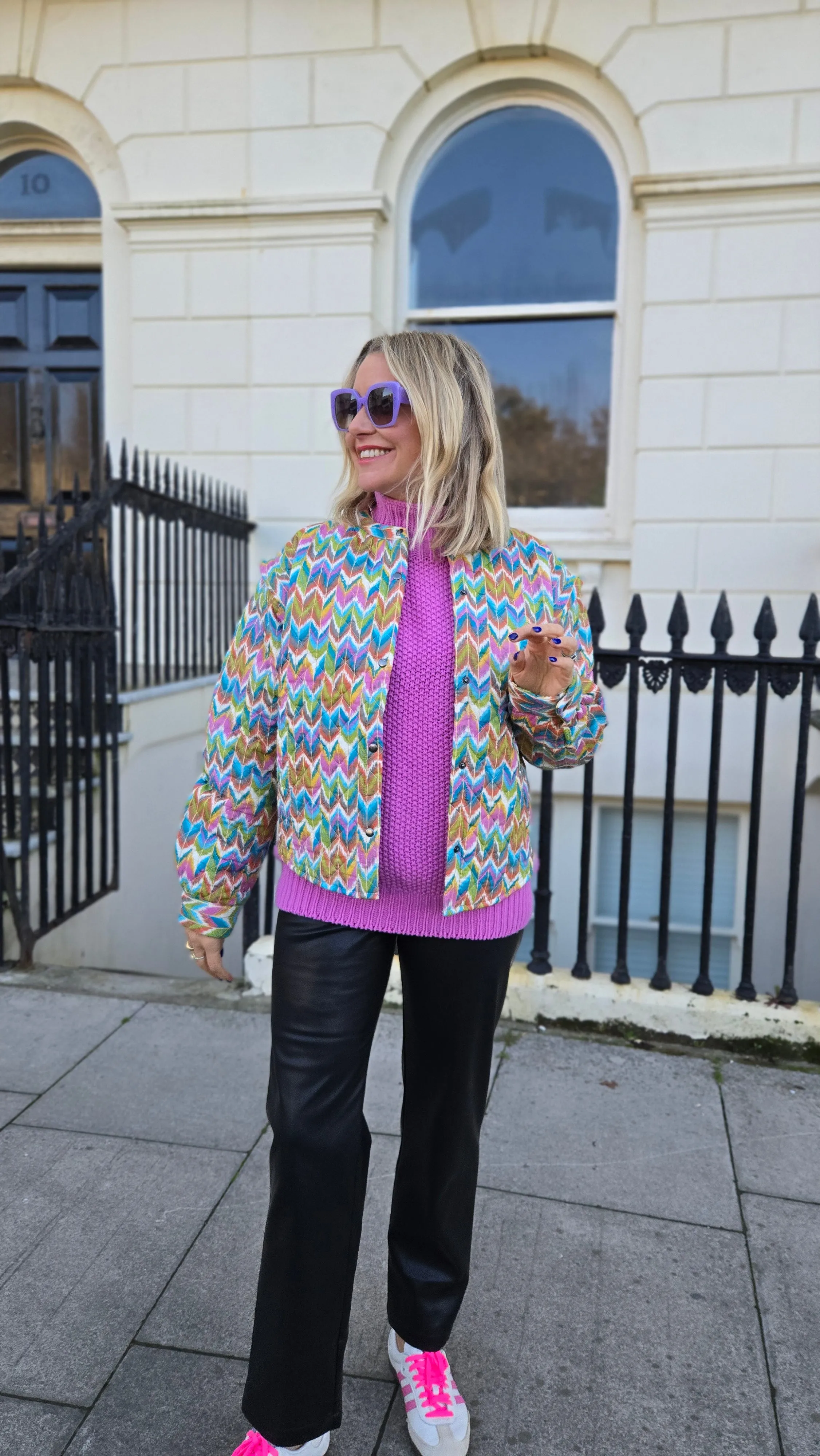 Cici Printed Cotton Quilted Jacket by Raf and Grace