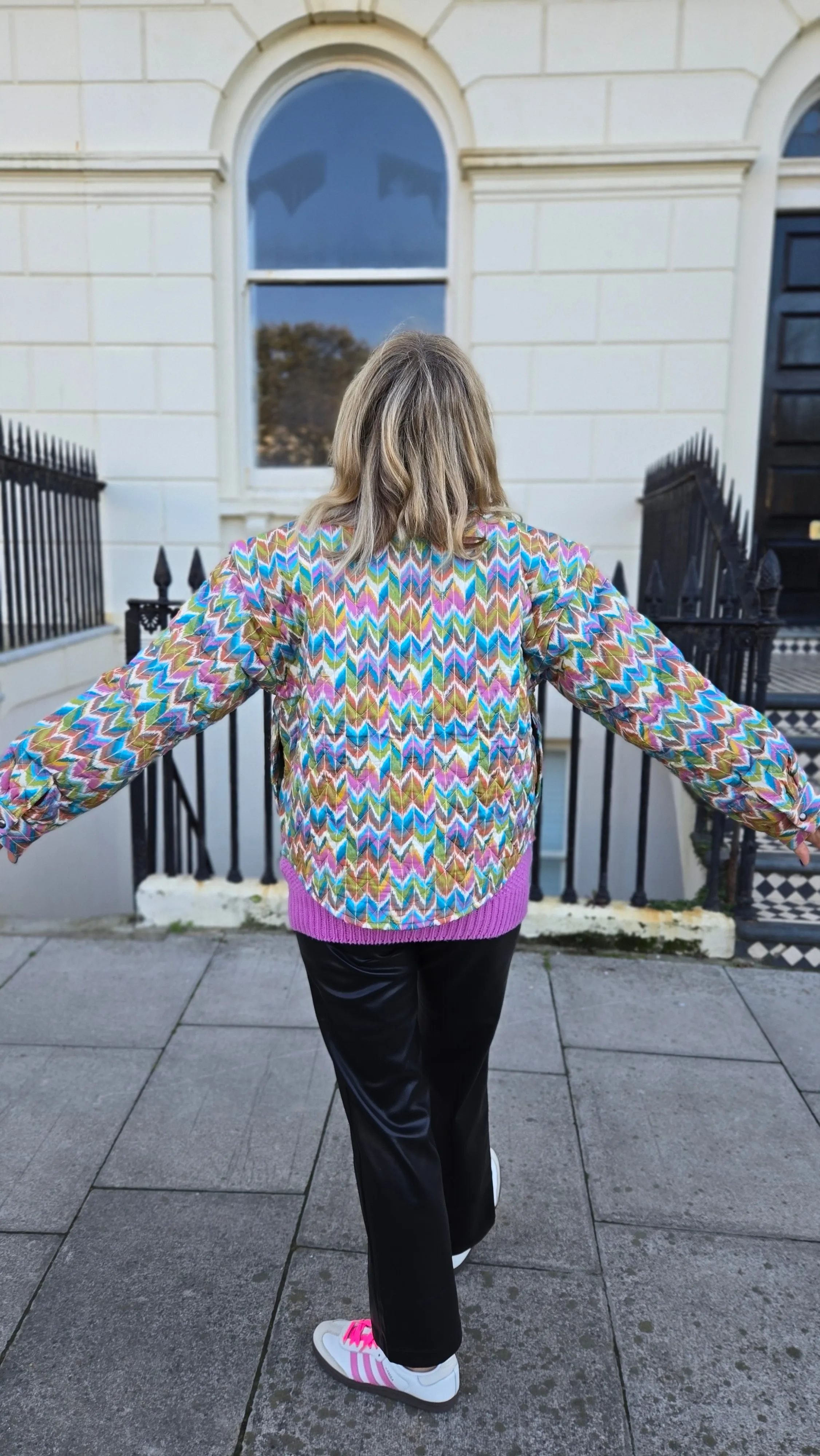 Cici Printed Cotton Quilted Jacket by Raf and Grace