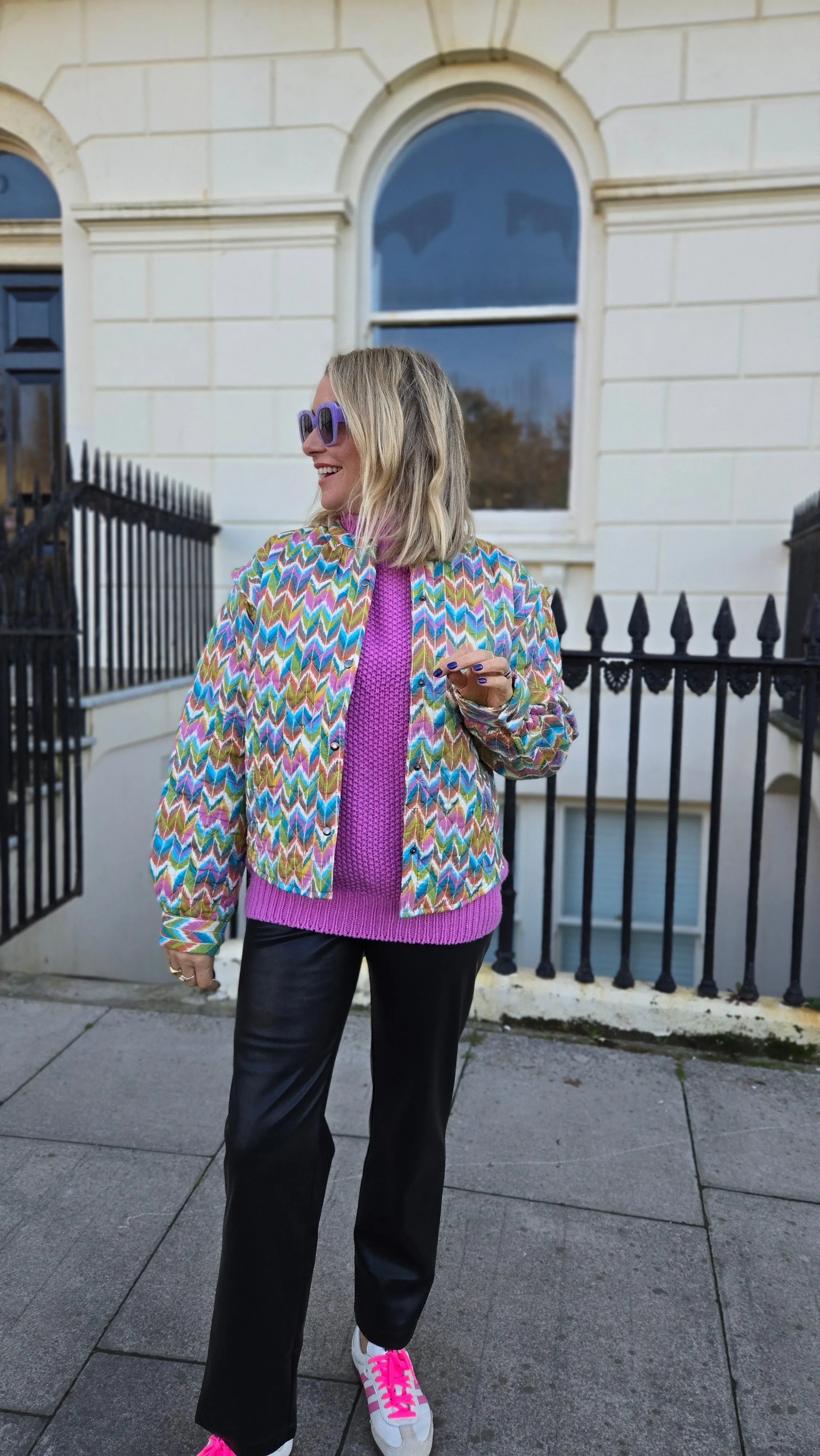 Cici Printed Cotton Quilted Jacket by Raf and Grace