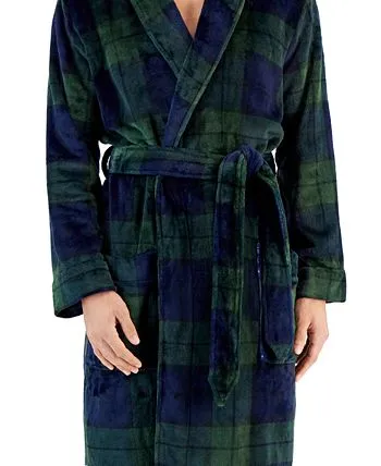 Club Room Men's Plush Pajama Robe Blue Size Large