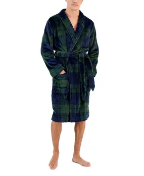 Club Room Men's Plush Pajama Robe Blue Size Large