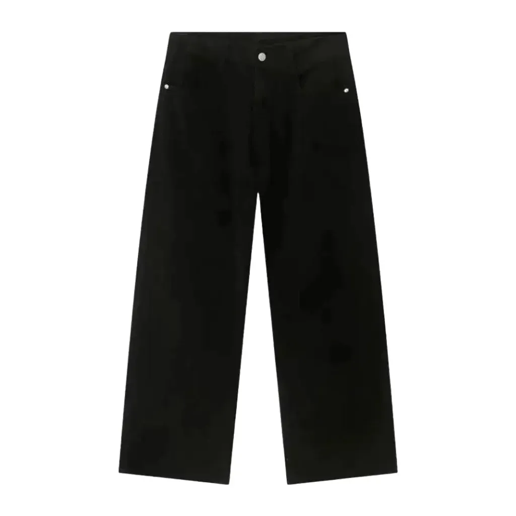 Colored baggy leg mid-rise men's denim pants