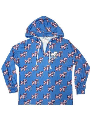 CORAL TURTLE PATTERN LOUNGE HOODIE