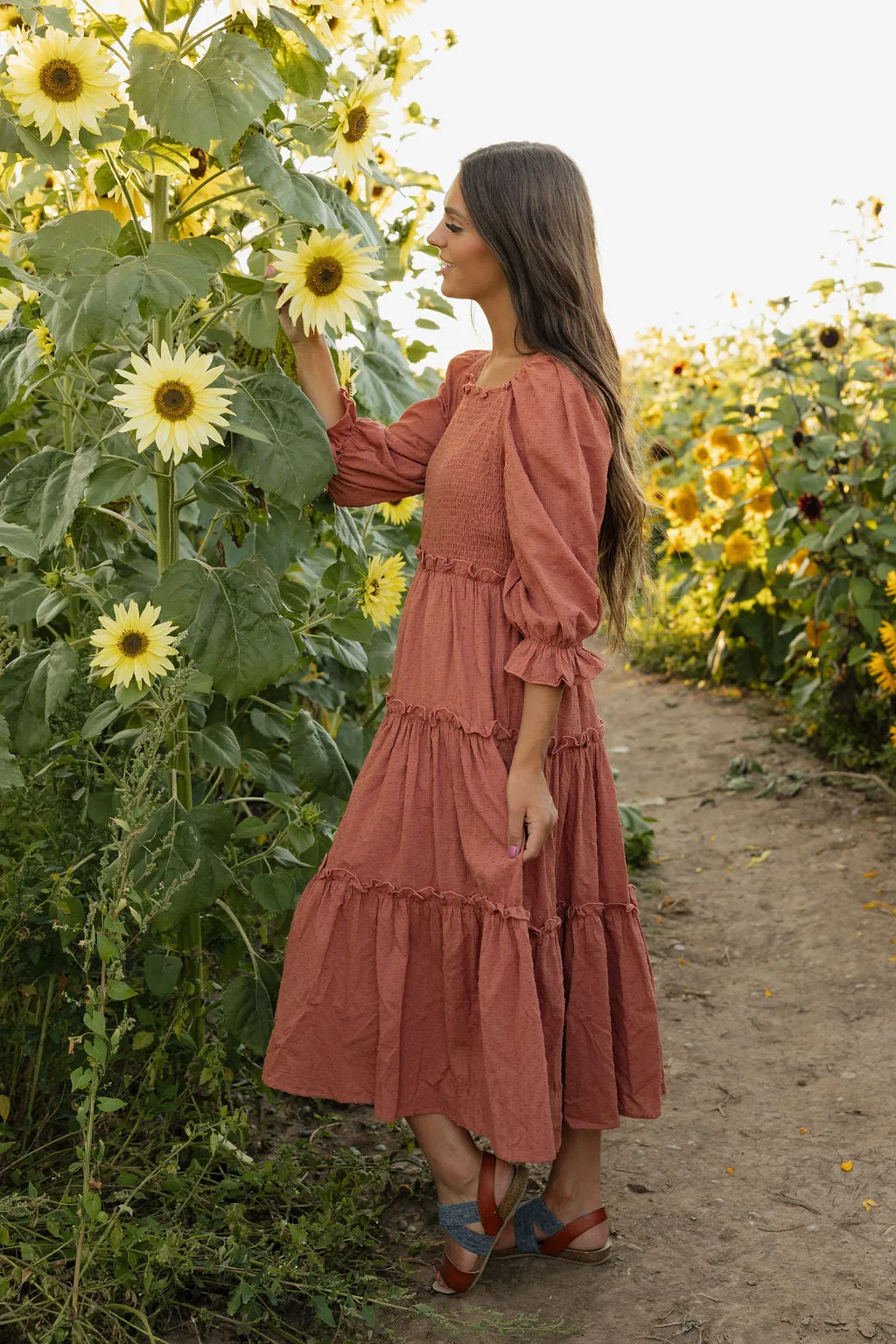 Corrine Dress-Terracotta