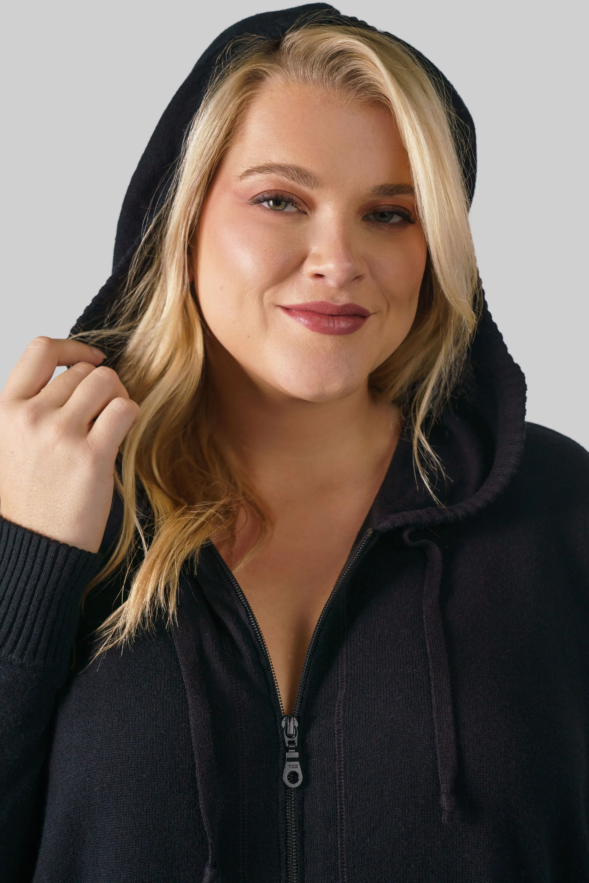 COTTON CASHMERE OVERSIZED ZIP HOODIE