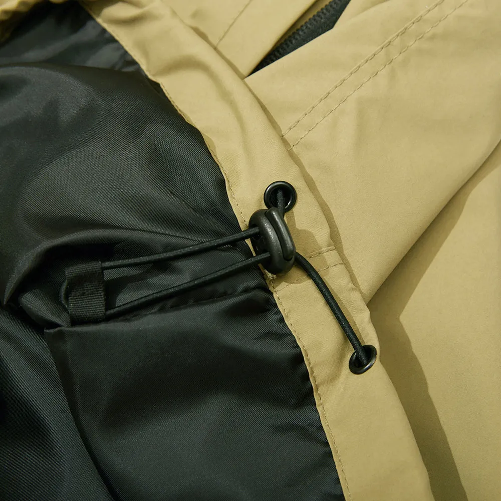 COZY HOODED ANORAK JACKET KHAKI