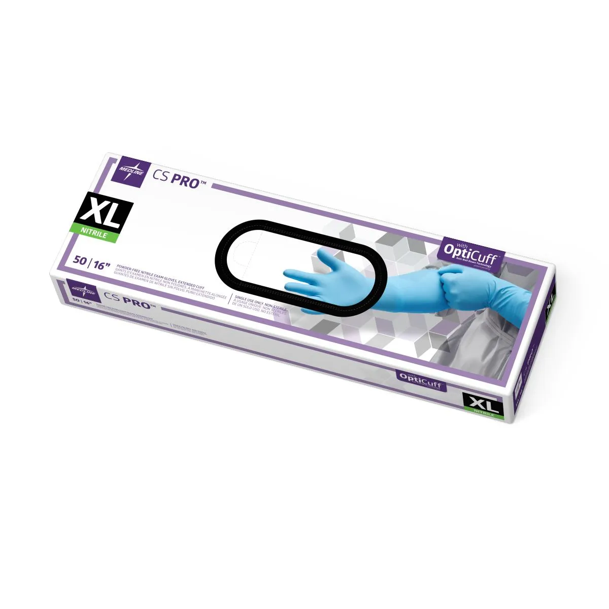 CS Pro 16" Cuff Nitrile Exam Gloves, X-Large (case of 500)