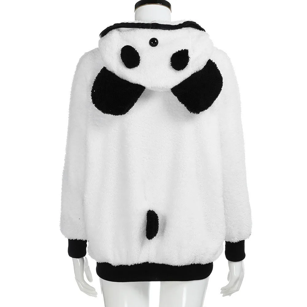 Cute Panda Bear Ear Warm Hoodie