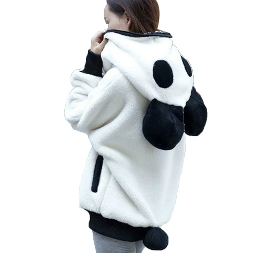 Cute Panda Bear Ear Warm Hoodie