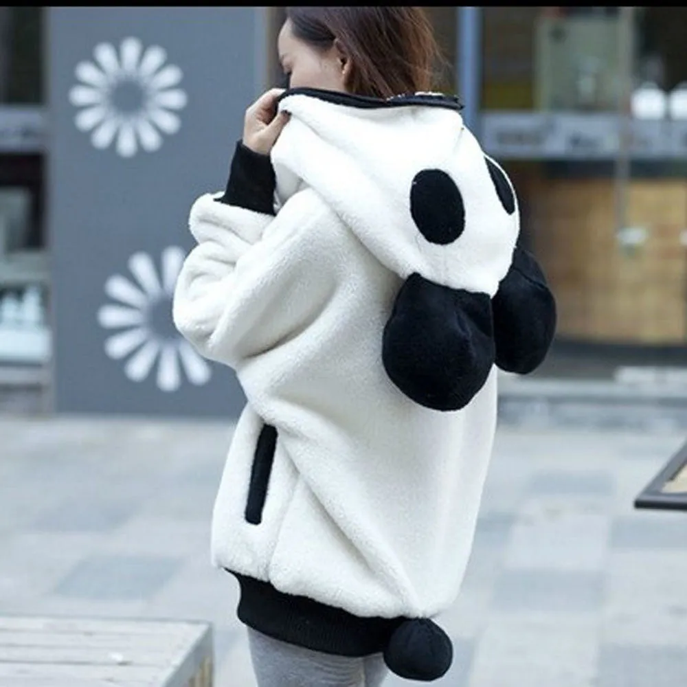 Cute Panda Bear Ear Warm Hoodie