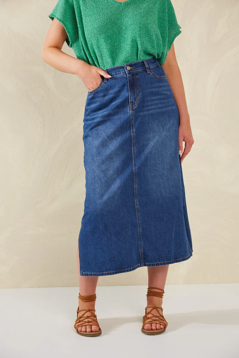 Dalton Denim Skirt, Indigo