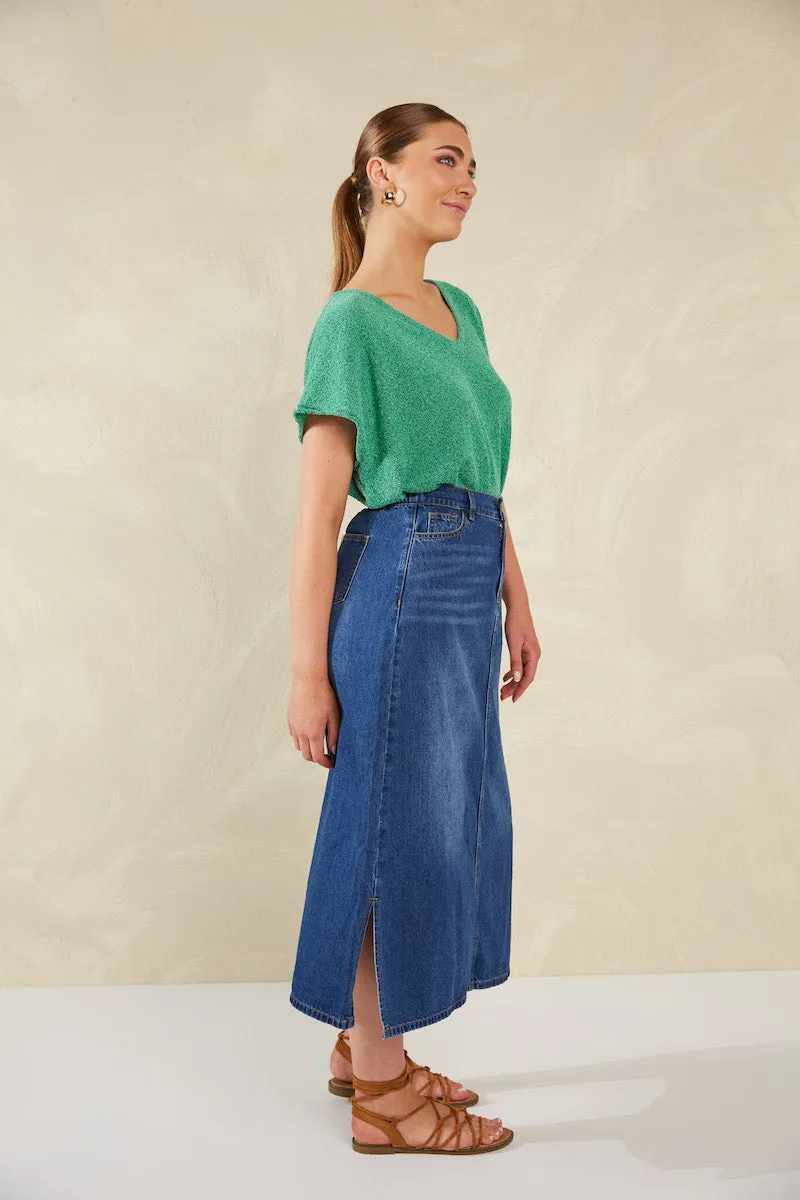 Dalton Denim Skirt, Indigo