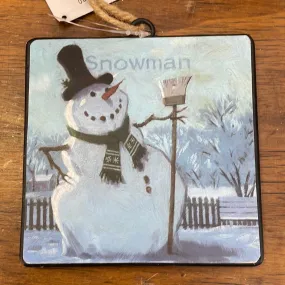 Darren Gygi Snowman with Broom Ornament