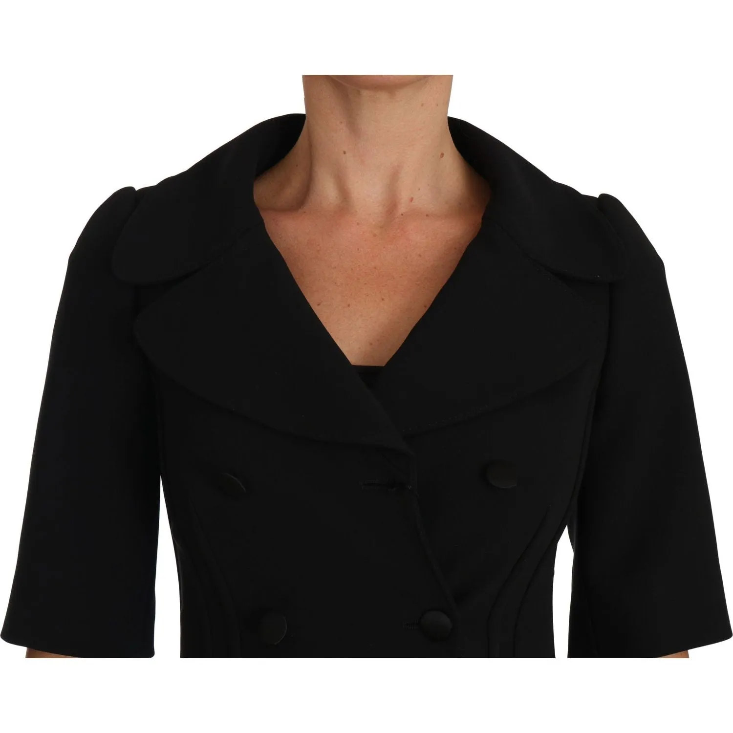 Dolce & Gabbana Elegant Black Cropped Wool Blazer