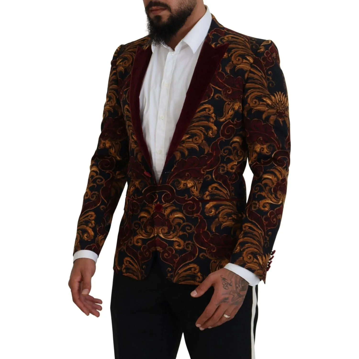 Dolce & Gabbana Elegant Multicolor Wool Blend Blazer