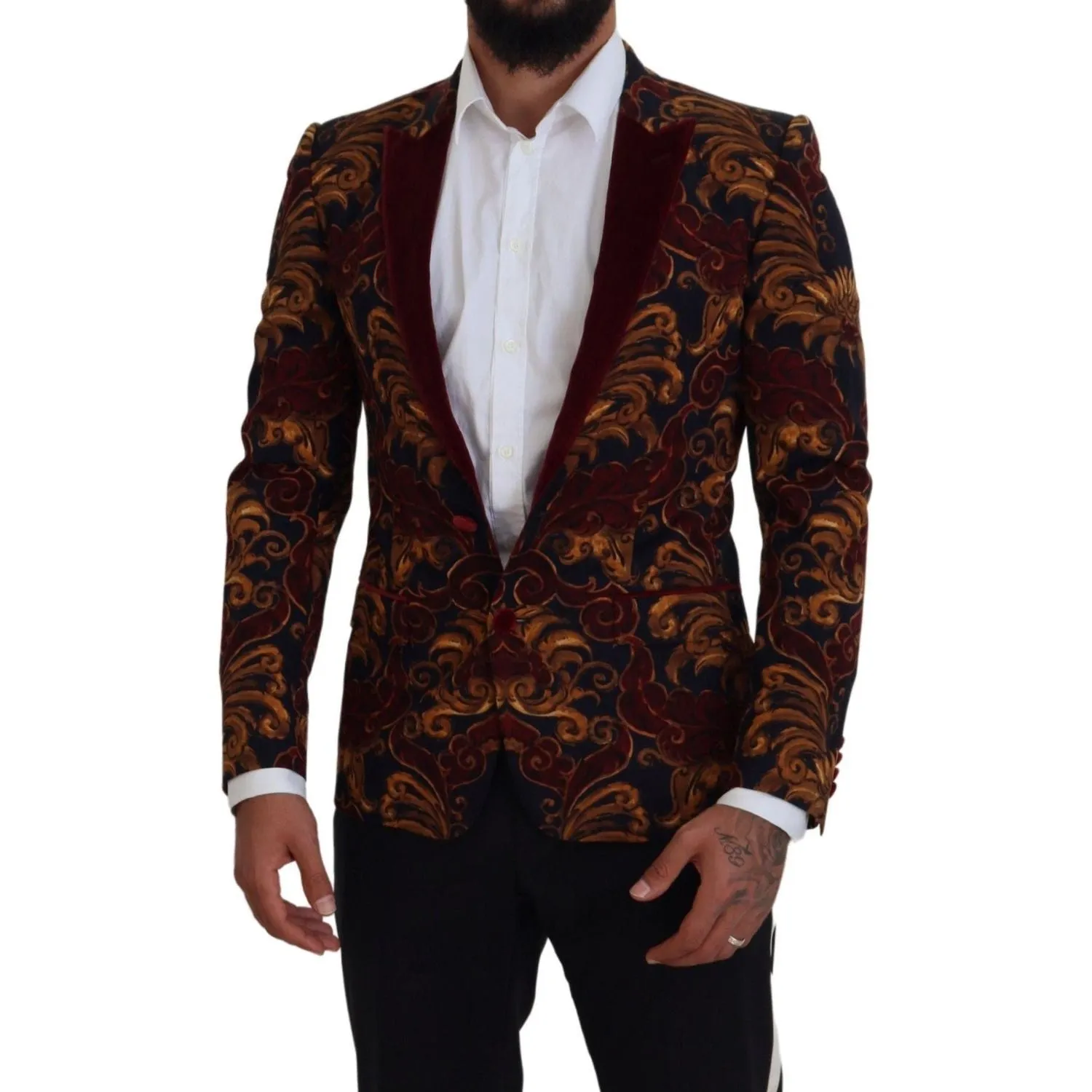 Dolce & Gabbana Elegant Multicolor Wool Blend Blazer