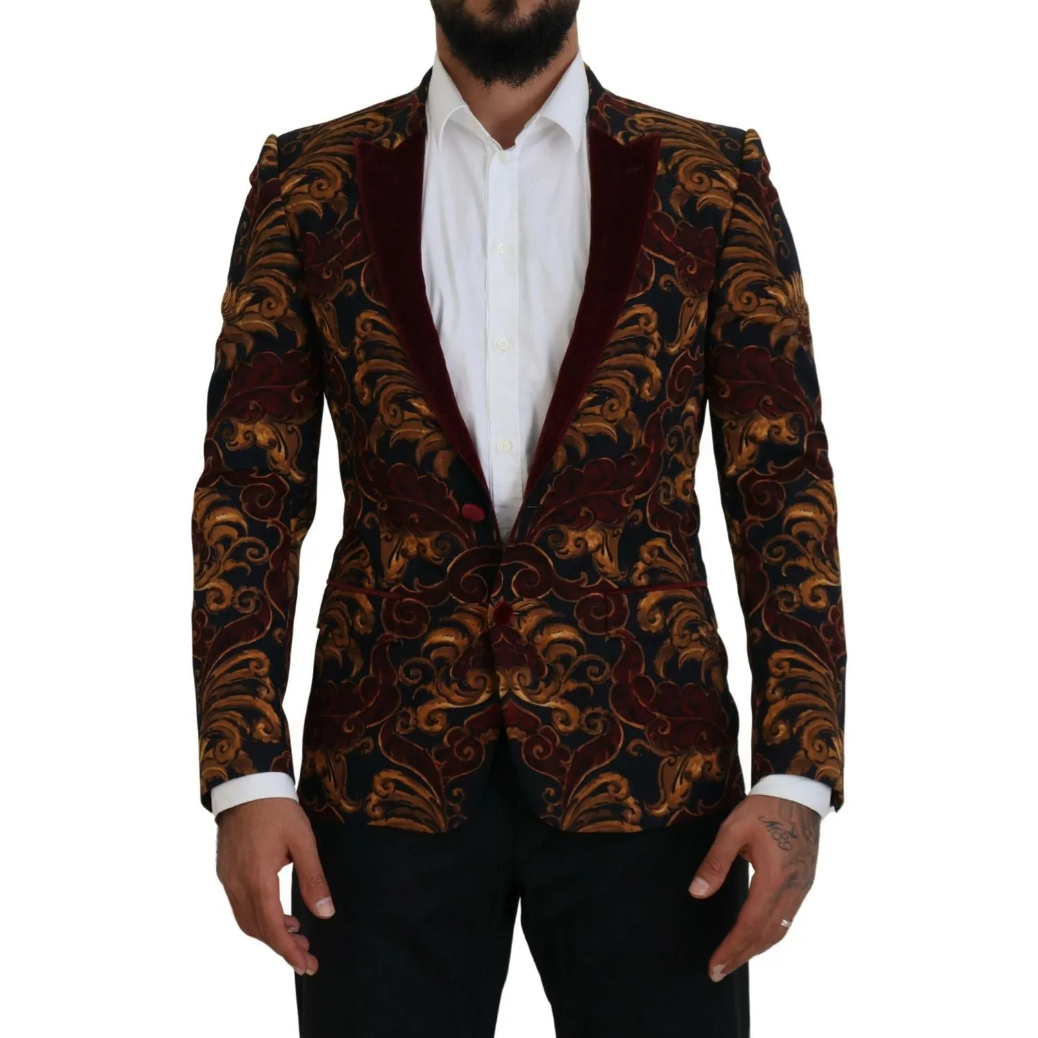 Dolce & Gabbana Elegant Multicolor Wool Blend Blazer