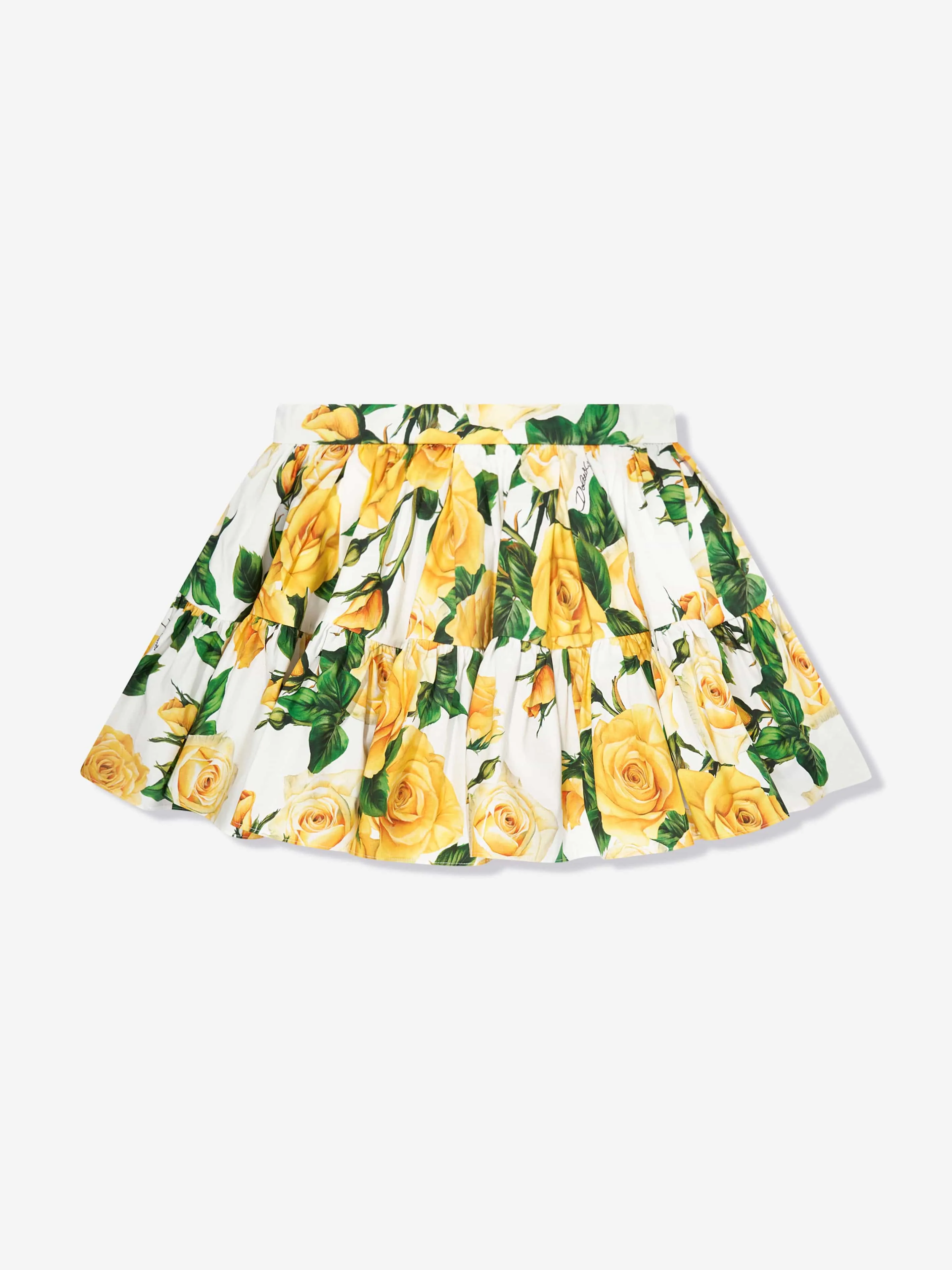 Dolce & Gabbana Girls Rose Print Skirt in Multicolour