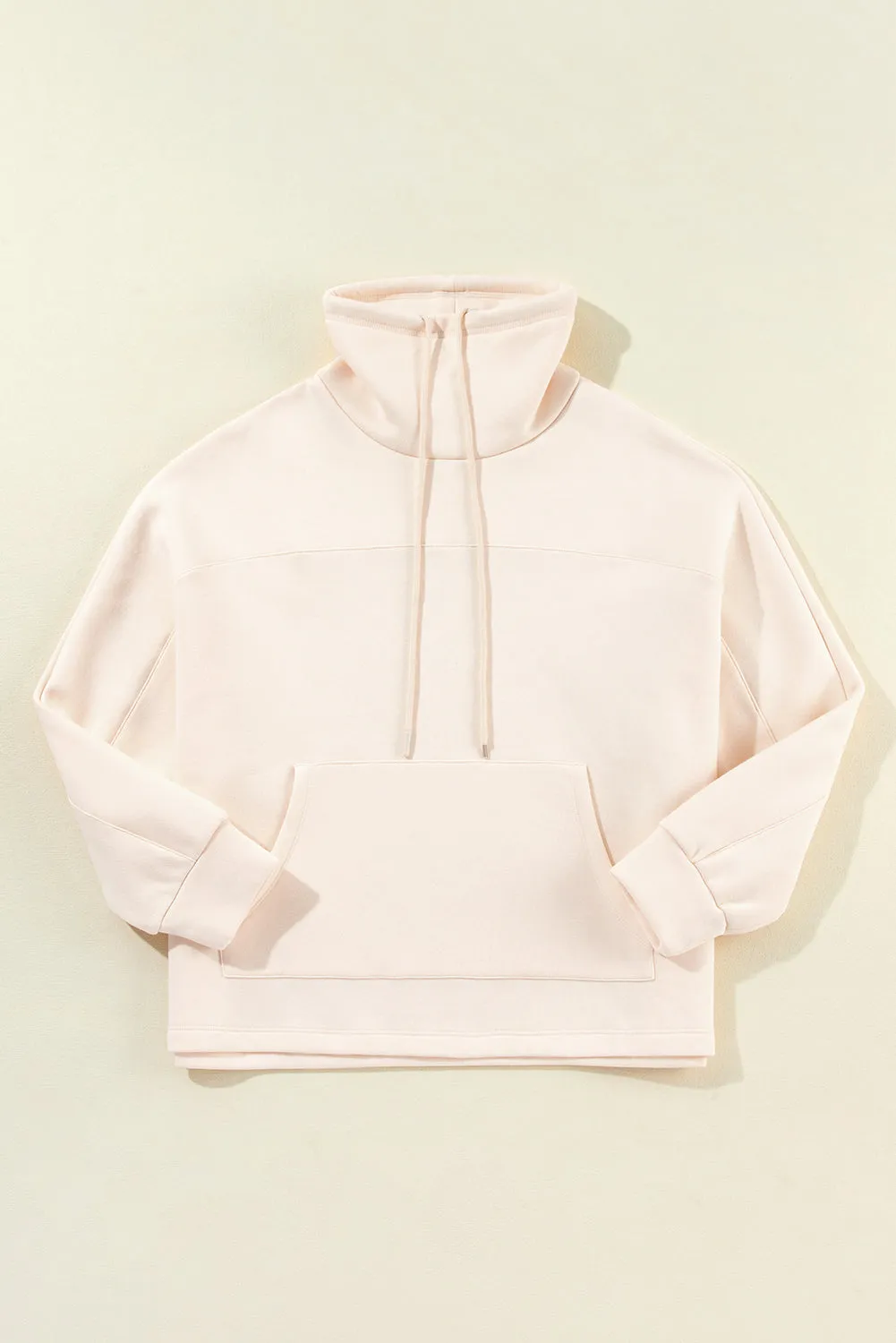 Drawstring Turtleneck Kangaroo Pocket Sweatshirt