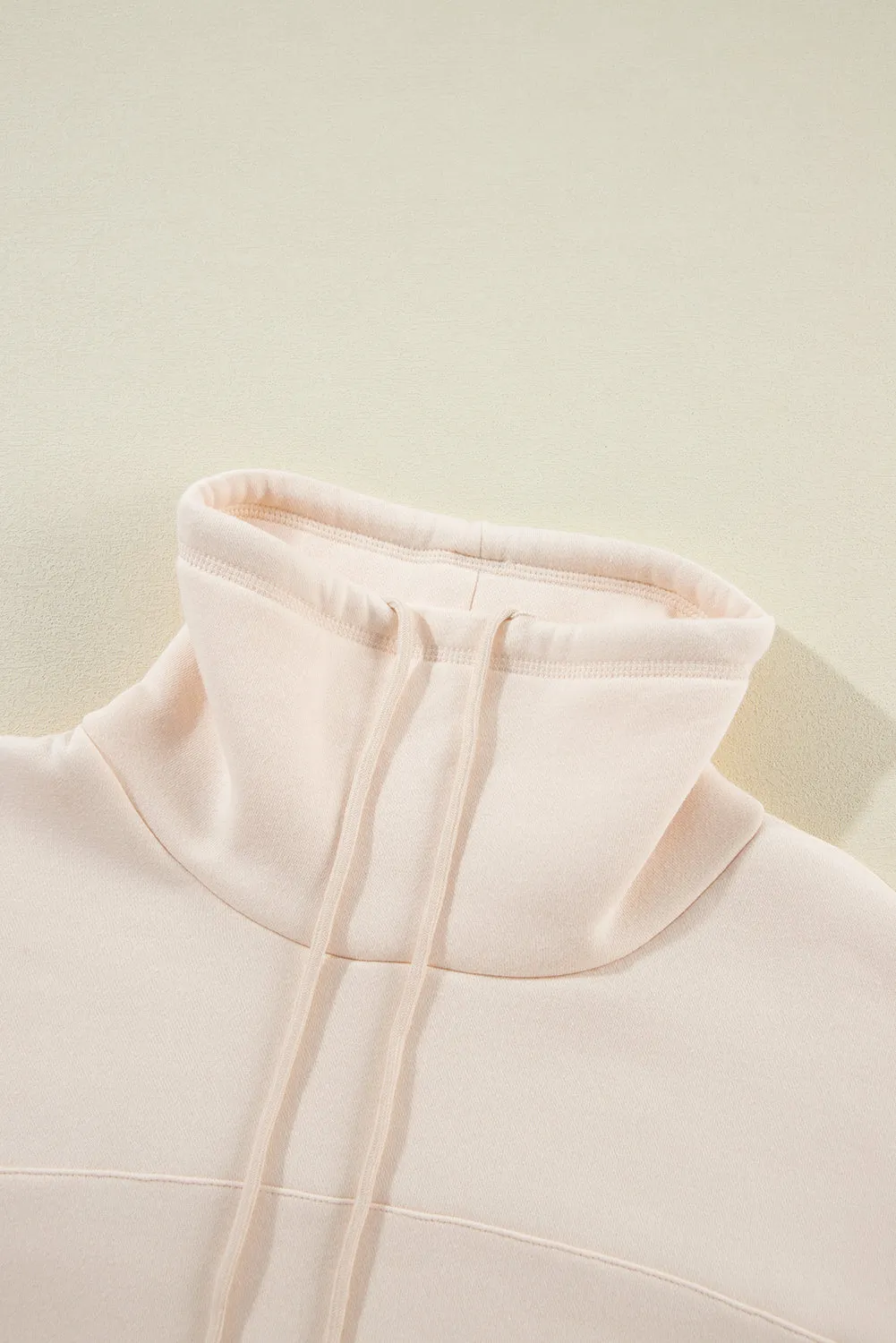 Drawstring Turtleneck Kangaroo Pocket Sweatshirt