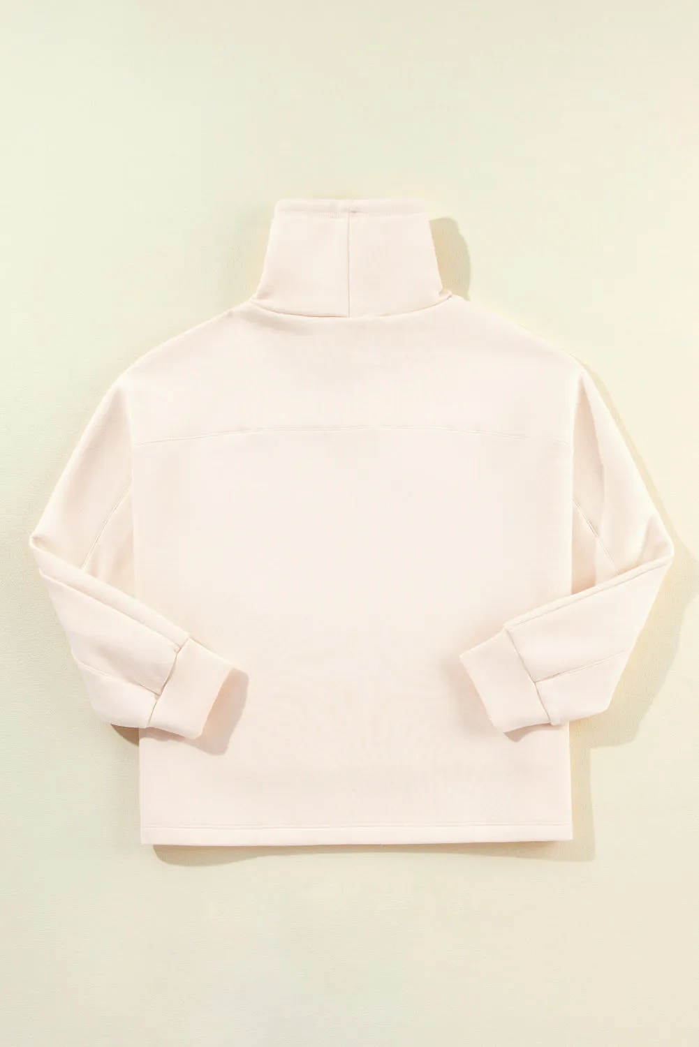 Drawstring Turtleneck Kangaroo Pocket Sweatshirt