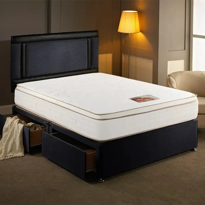 Dream Vendor President 1500 Pocket Sprung Pillow Top Memory Divan Bed Set